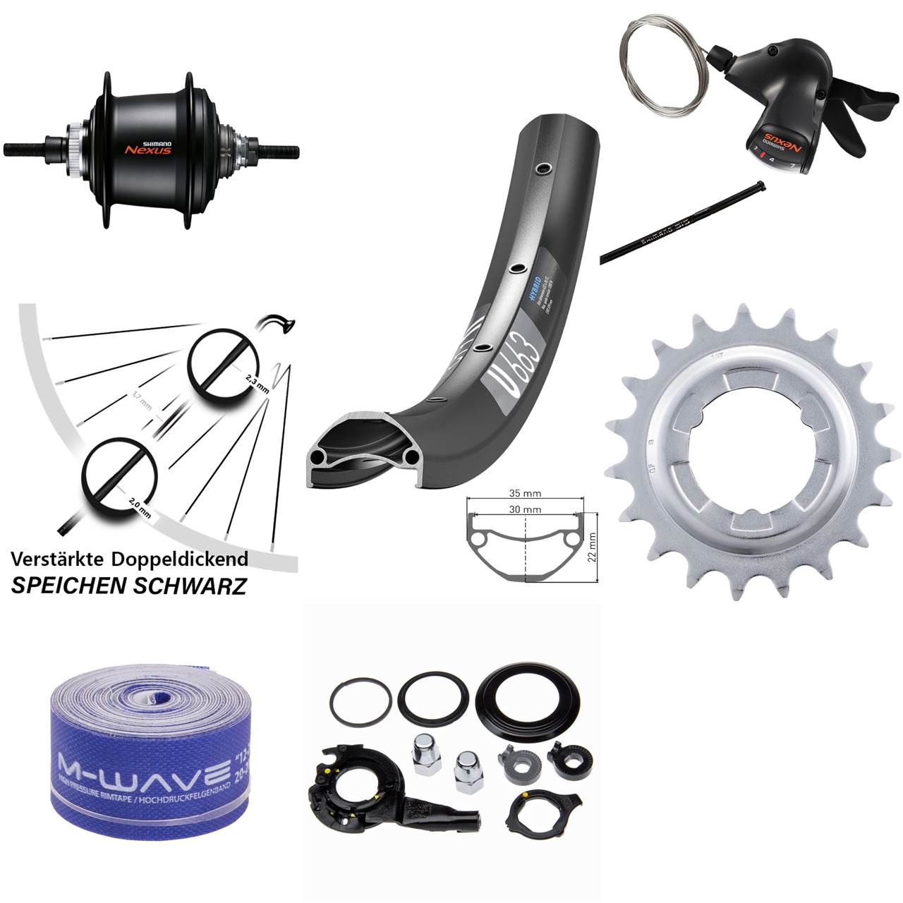 DT Swiss U663 Hinterrad 27,5 Zoll Shimano Nexus 7 Gang Disc