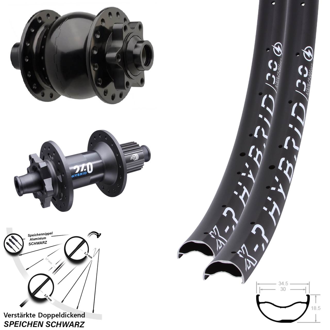 Laufradsatz 29 Zoll KX-R Hybrid 30 6-Loch 12x148/15x110 DT Swiss 240 SON 28 Micro Spline