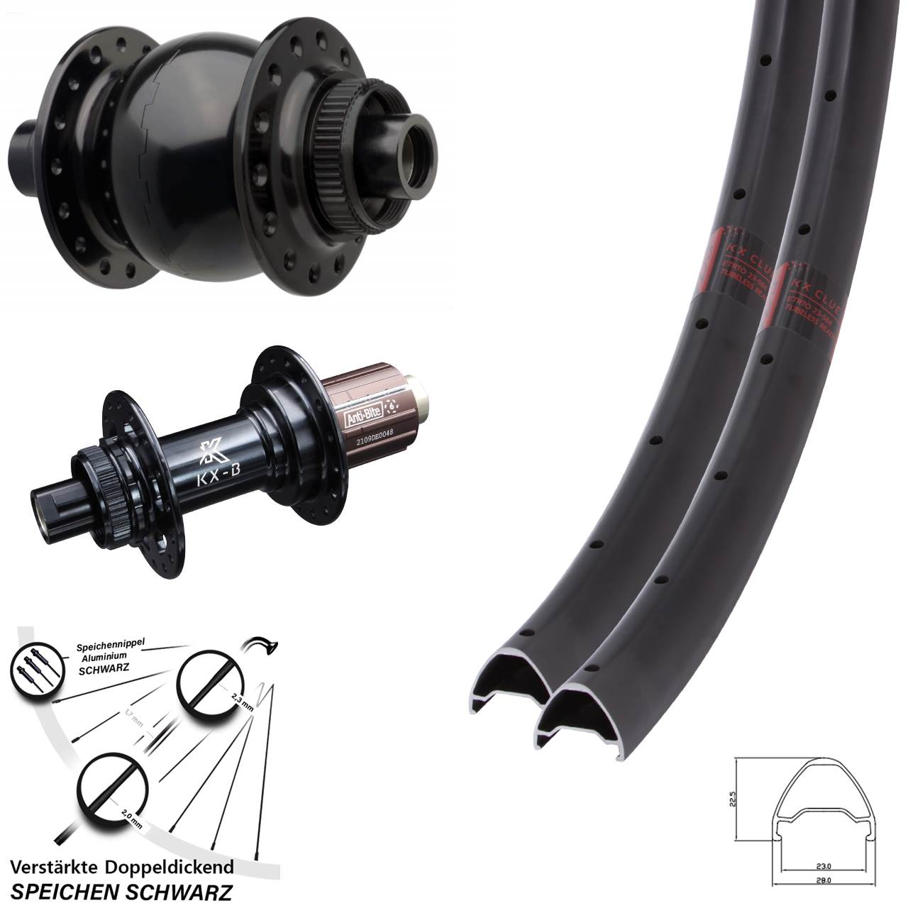 KX-B Clue SON 28 29 Zoll Laufradsatz Centerlock 15x110 12x148 8-12 fach