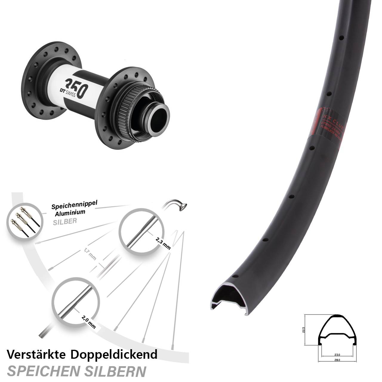 Vorderrad 29 Zoll KX Clue DT Swiss 350 Centerlock 15x110