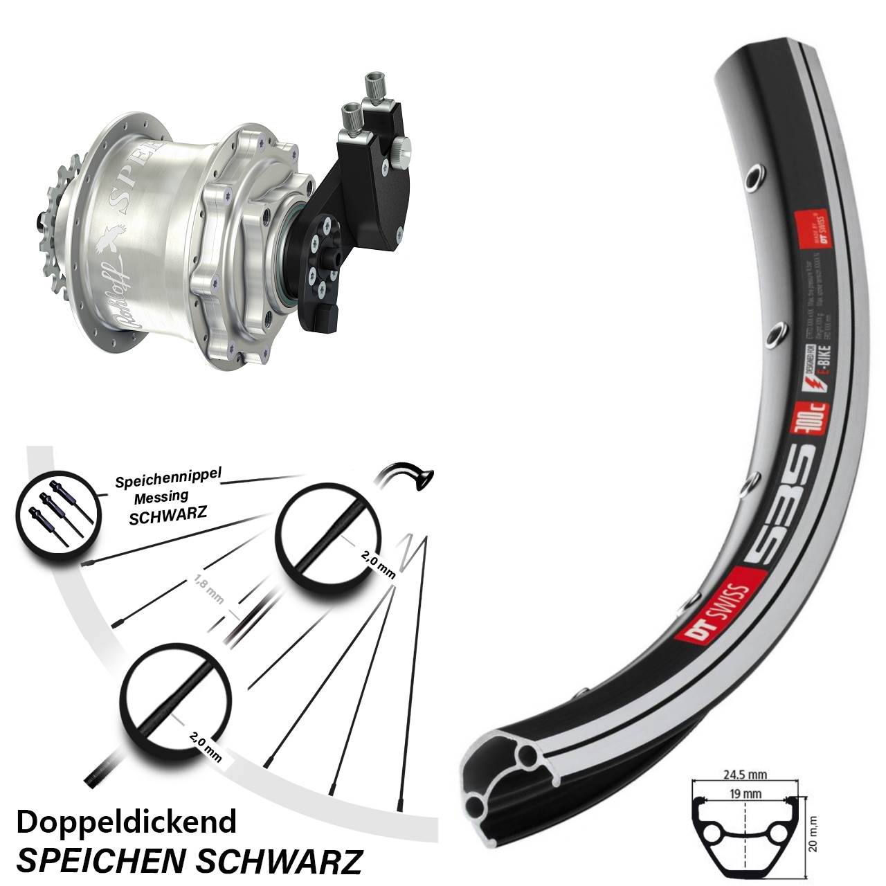 DT Swiss 535 Disc-Hinterrad 28 Zoll mit Rohloff Speedhub CC OEM DB