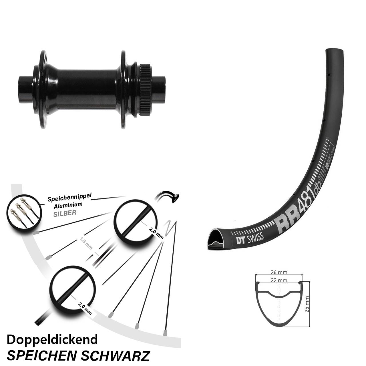 28 Zoll Vorderrad Formula 12x100 mm DT Swiss RR 481