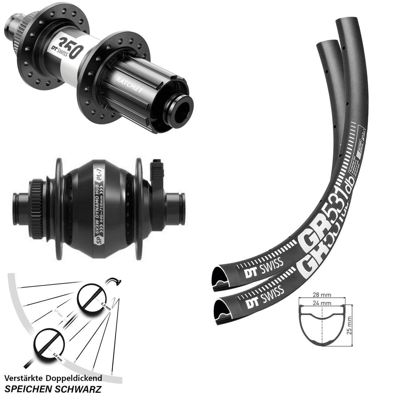 27,5 Zoll DT Swiss GR531 350 Shutter PL-7 Disc Laufradsatz 12x100/142 11-12 fach
