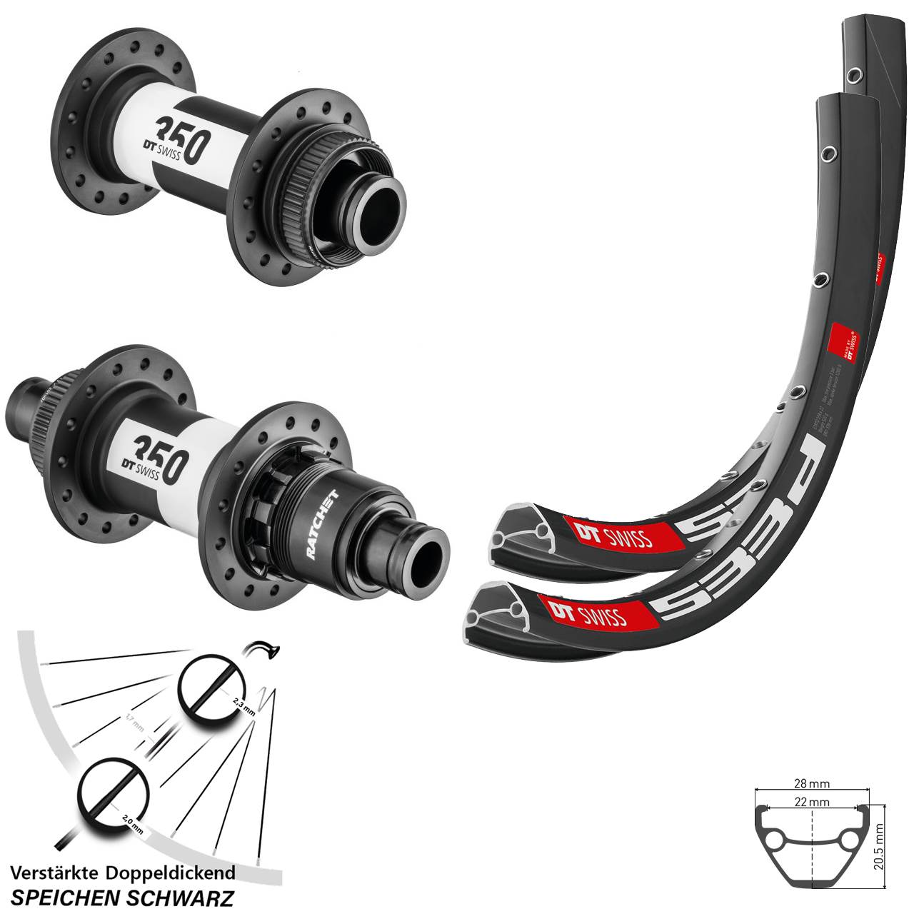 Centerlock Laufradsatz 27,5 Zoll DT Swiss 533d 350 SRAM XD 15x110 12x148