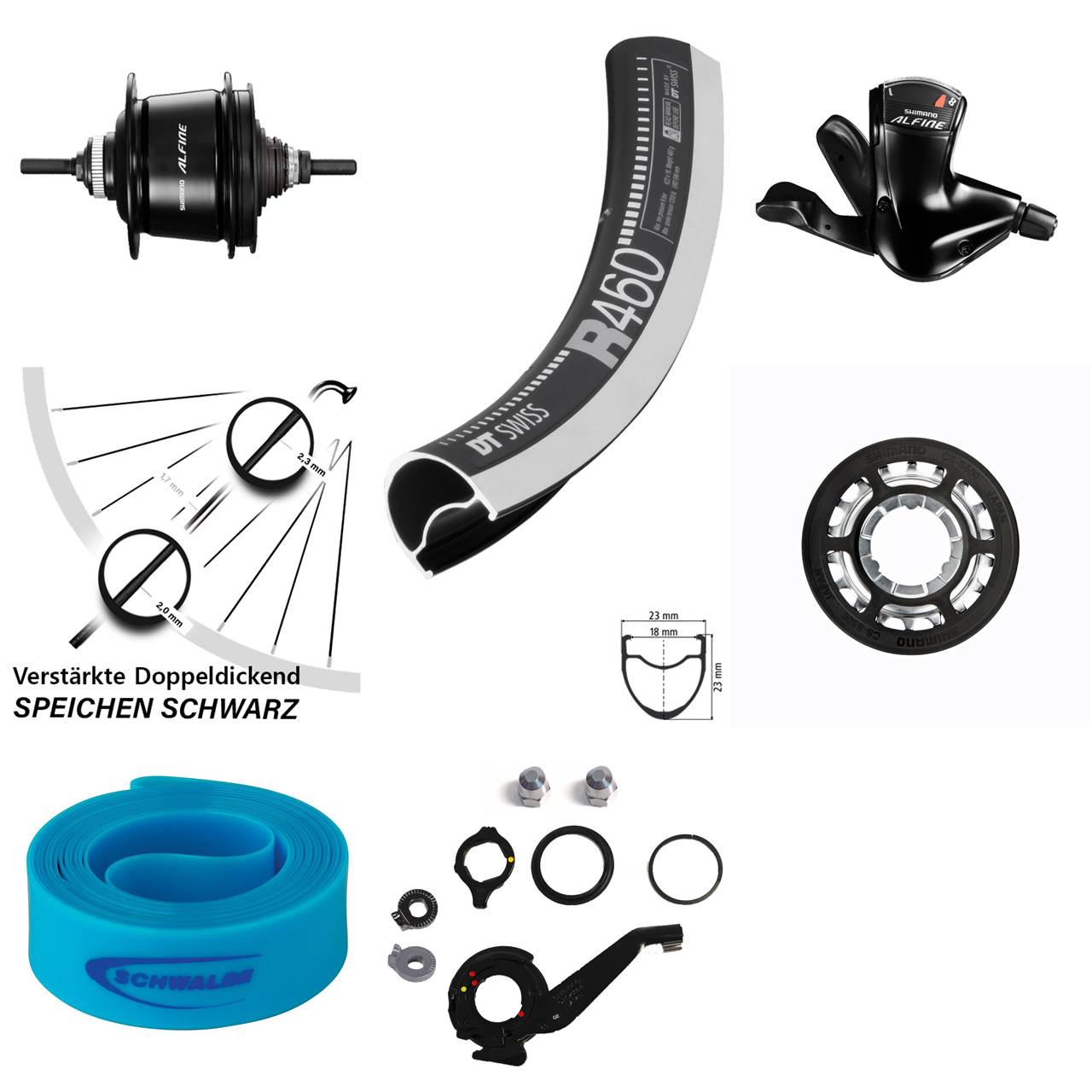 28 Zoll Hinterrad 8-Gang Shimano Alfine SG-S7001 DT Swiss R460