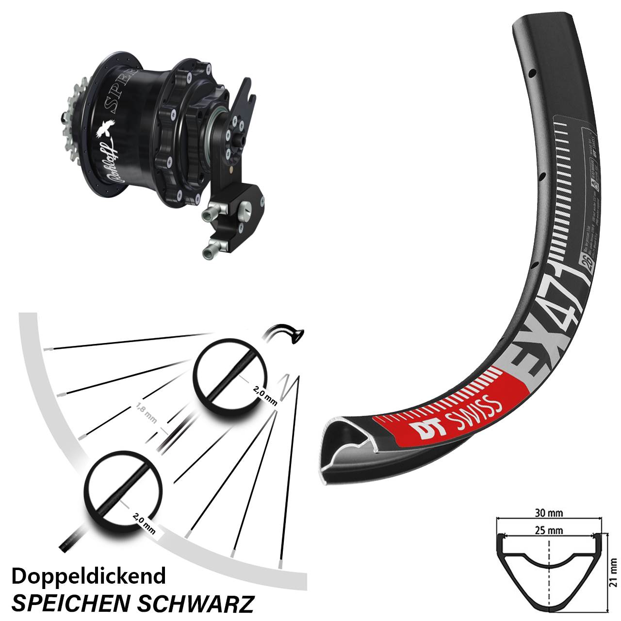 DT Swiss EX 471 Hinterrad 27,5 Zoll mit Rohloff Speedhub CC OEM2