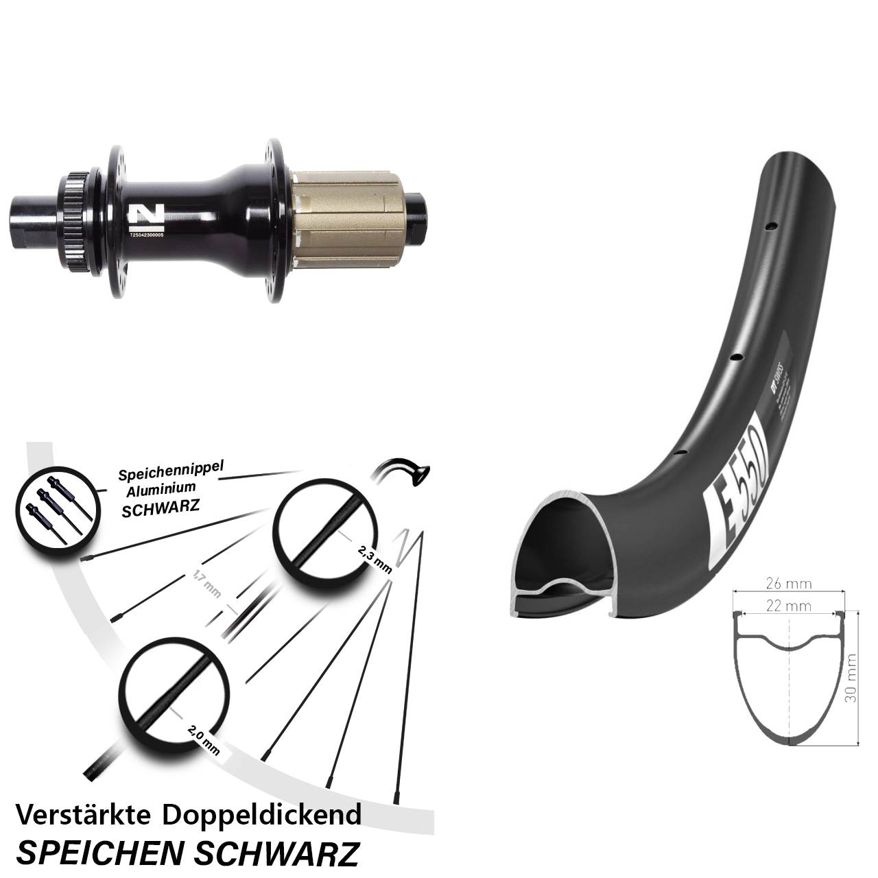 Hinterrad Centerlock 12x142 28 Zoll DT Swiss E550 Novatec D792SB 8-12 fach HG