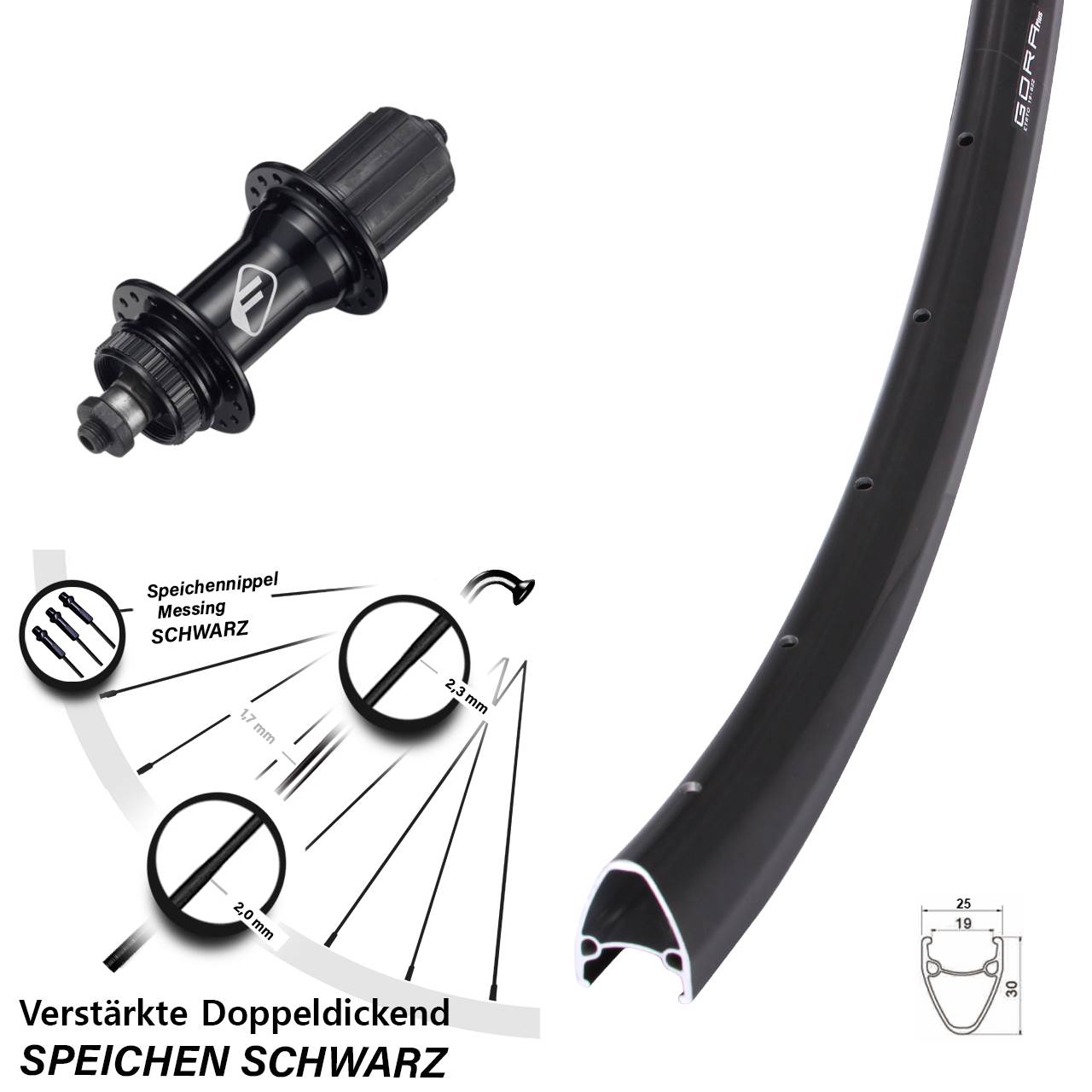 Disc Laufrad 28 Zoll Gora Plus Formula CL-52 8-11 fach QR