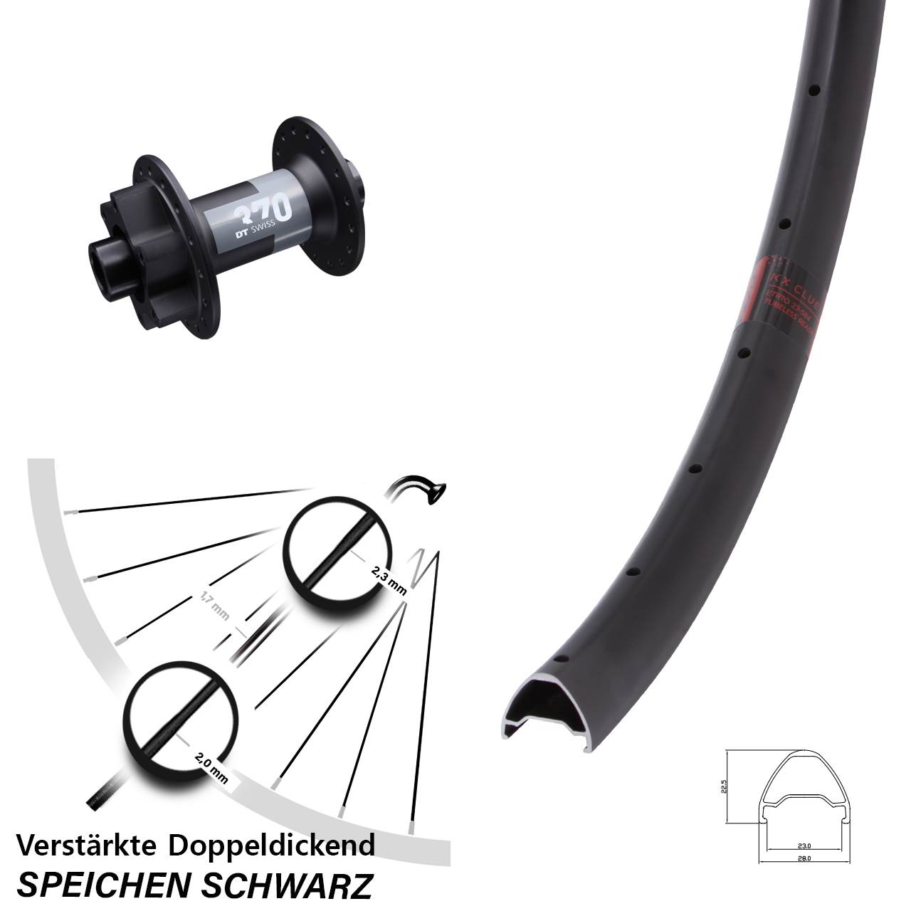 Disc Laufrad 26 Zoll KX Clue DT Swiss 370 15x100