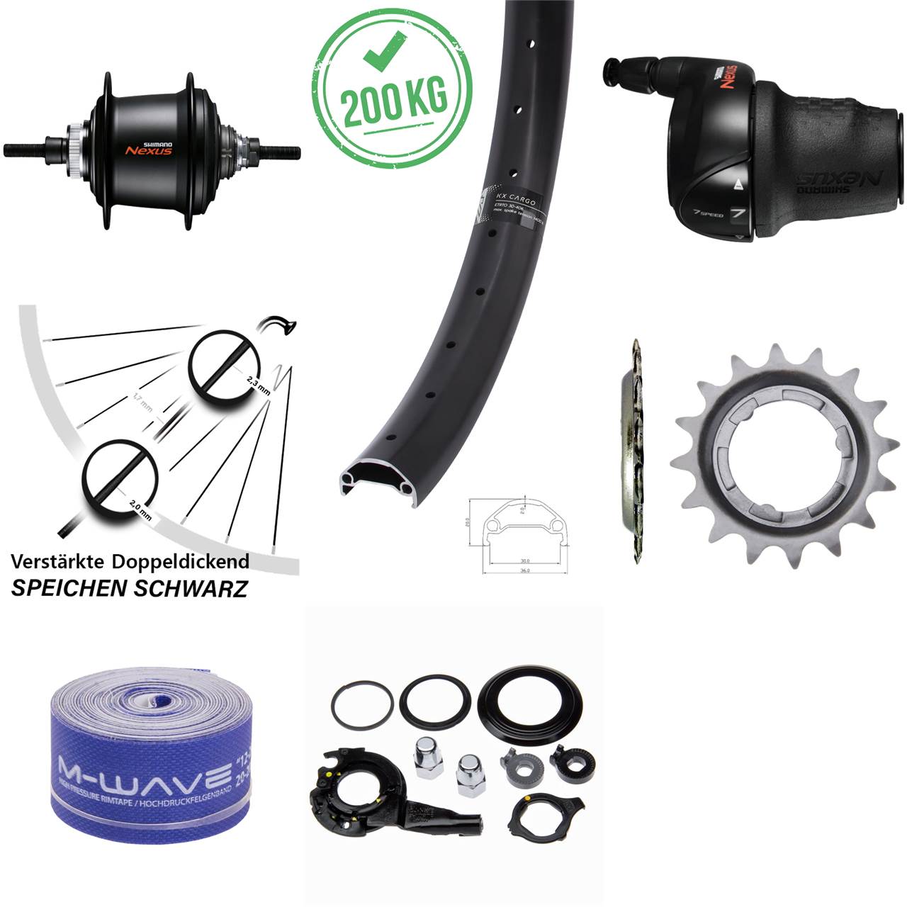 29 Zoll Hinterrad Shimano Nexus 7 Gang KX Cargo Centerlock