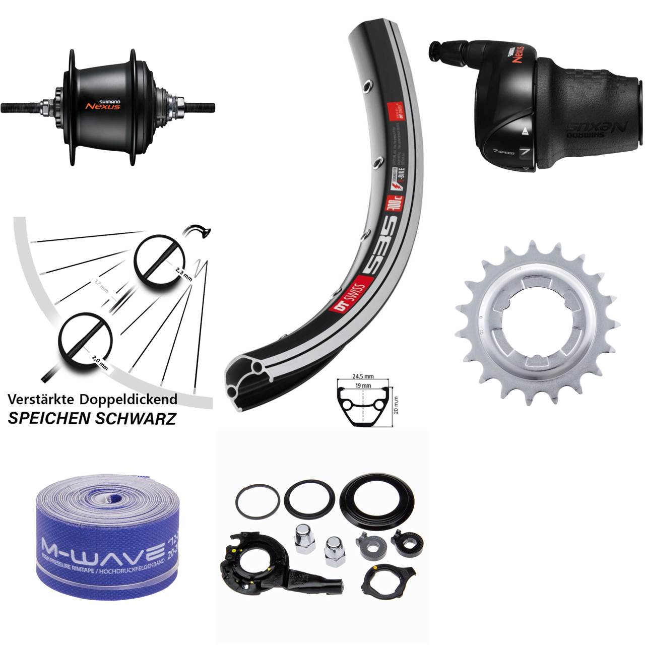 DT Swiss 535 Hinterrad 28 Zoll Shimano Nexus 7 Gang Freilauf