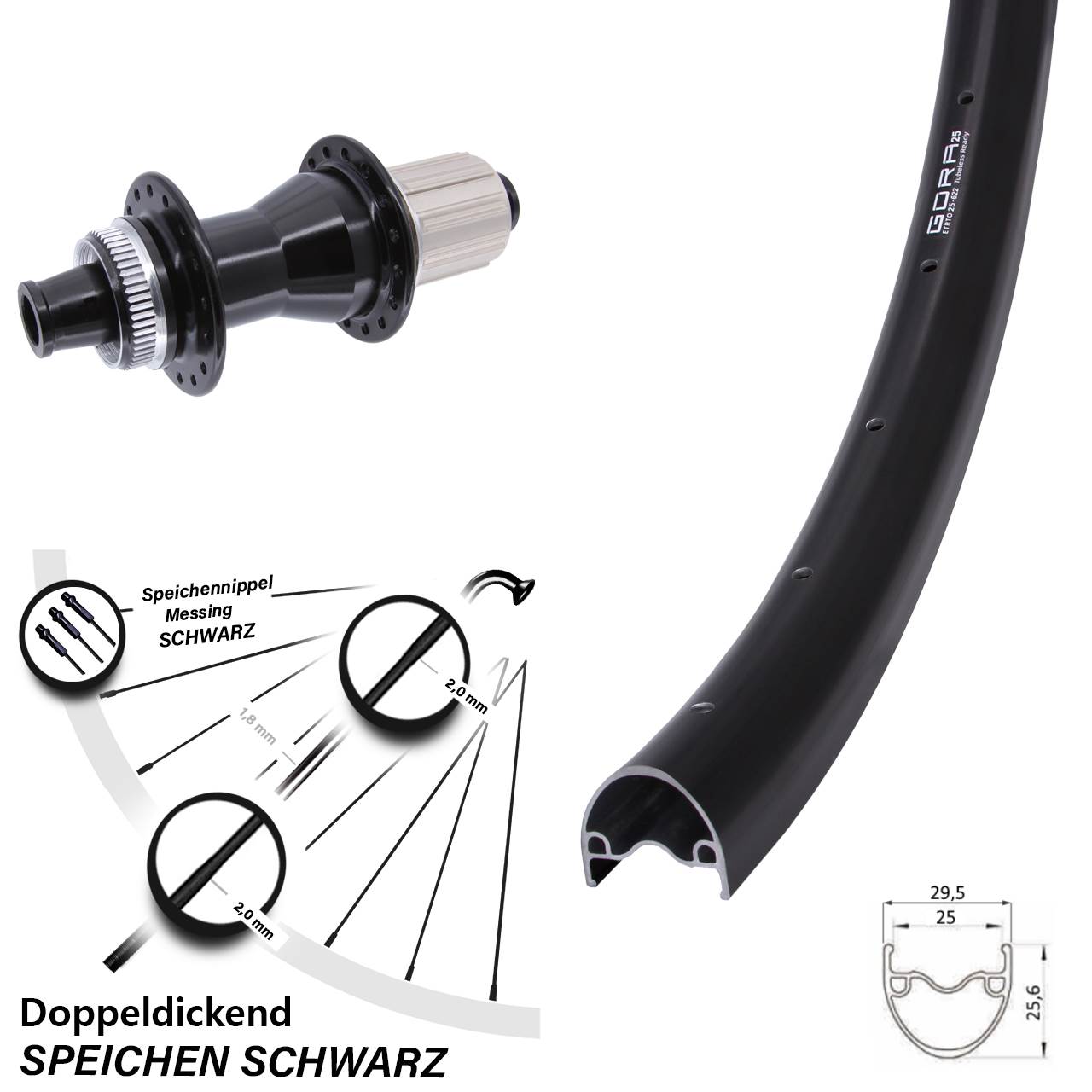28-29 Zoll Gora 25 Novatec CL-142 Disc Laufrad 12x142 8-12 fach