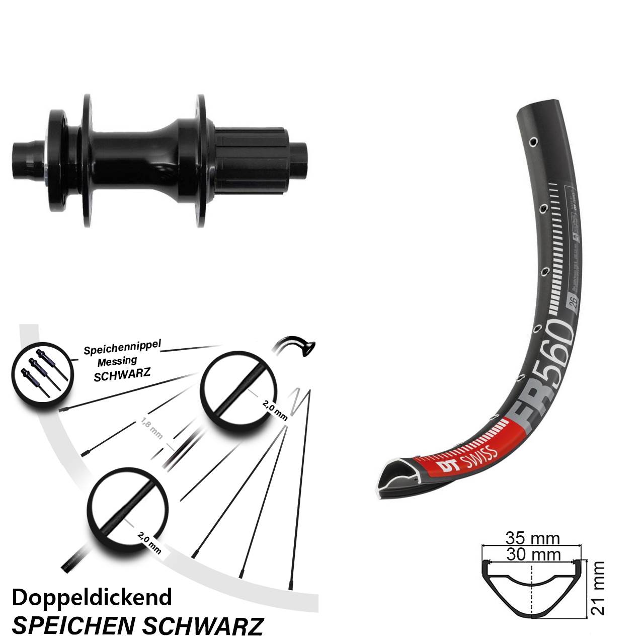 DT Swiss FR 560 Fastace DA210 26 Zoll Disc Laufrad 12x148 8-12 fach HG