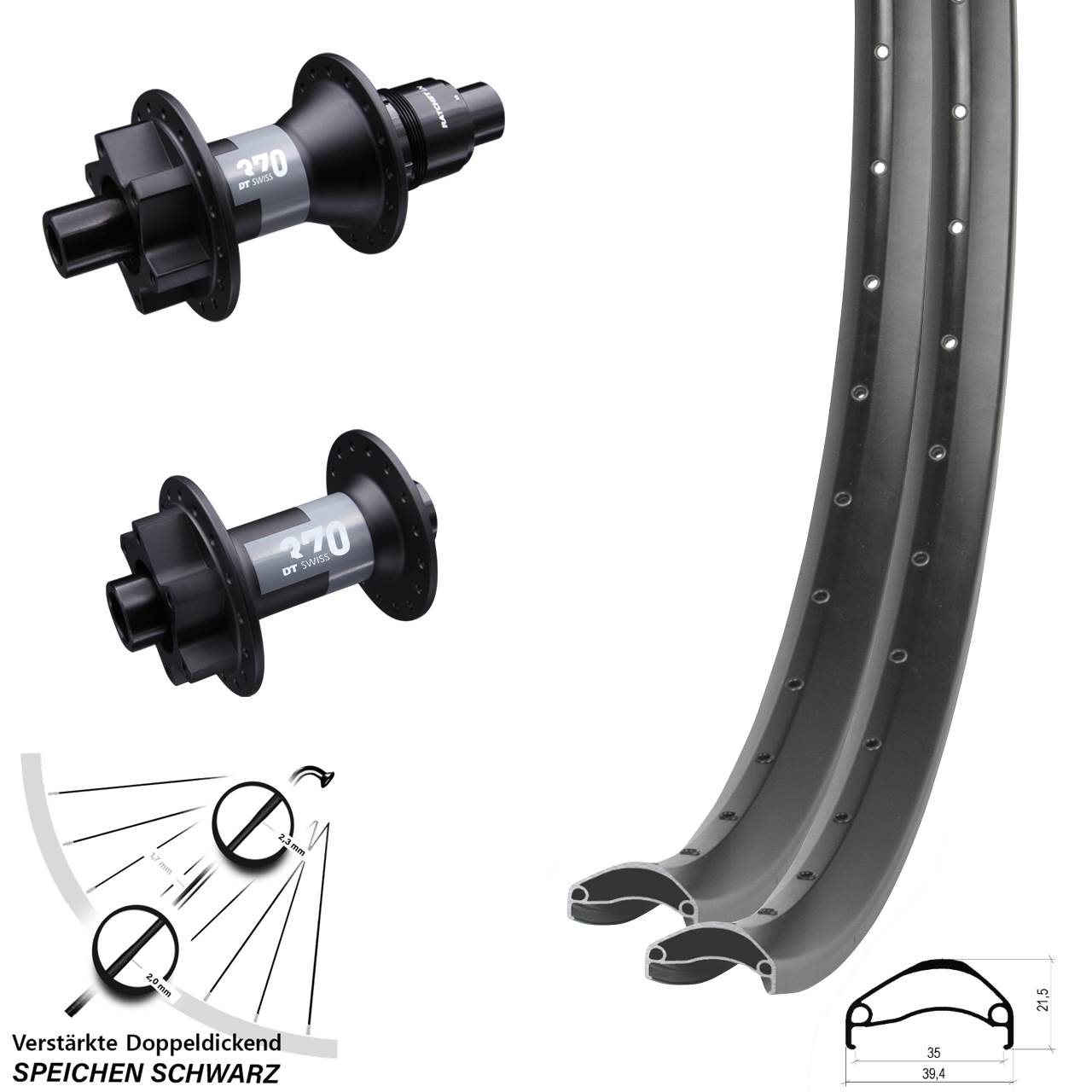 Disc Laufradsatz 15x100 12x142 29 Zoll Ambrosio E35 DT Swiss 370 SRAM XD