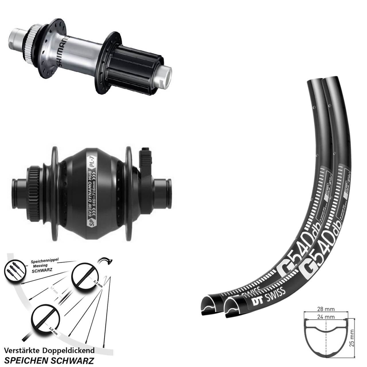 Centerlock Laufradsatz 12x100/142 29 Zoll DT Swiss G540 SP PL-7 Shimano FH-RS770 8-12 fach