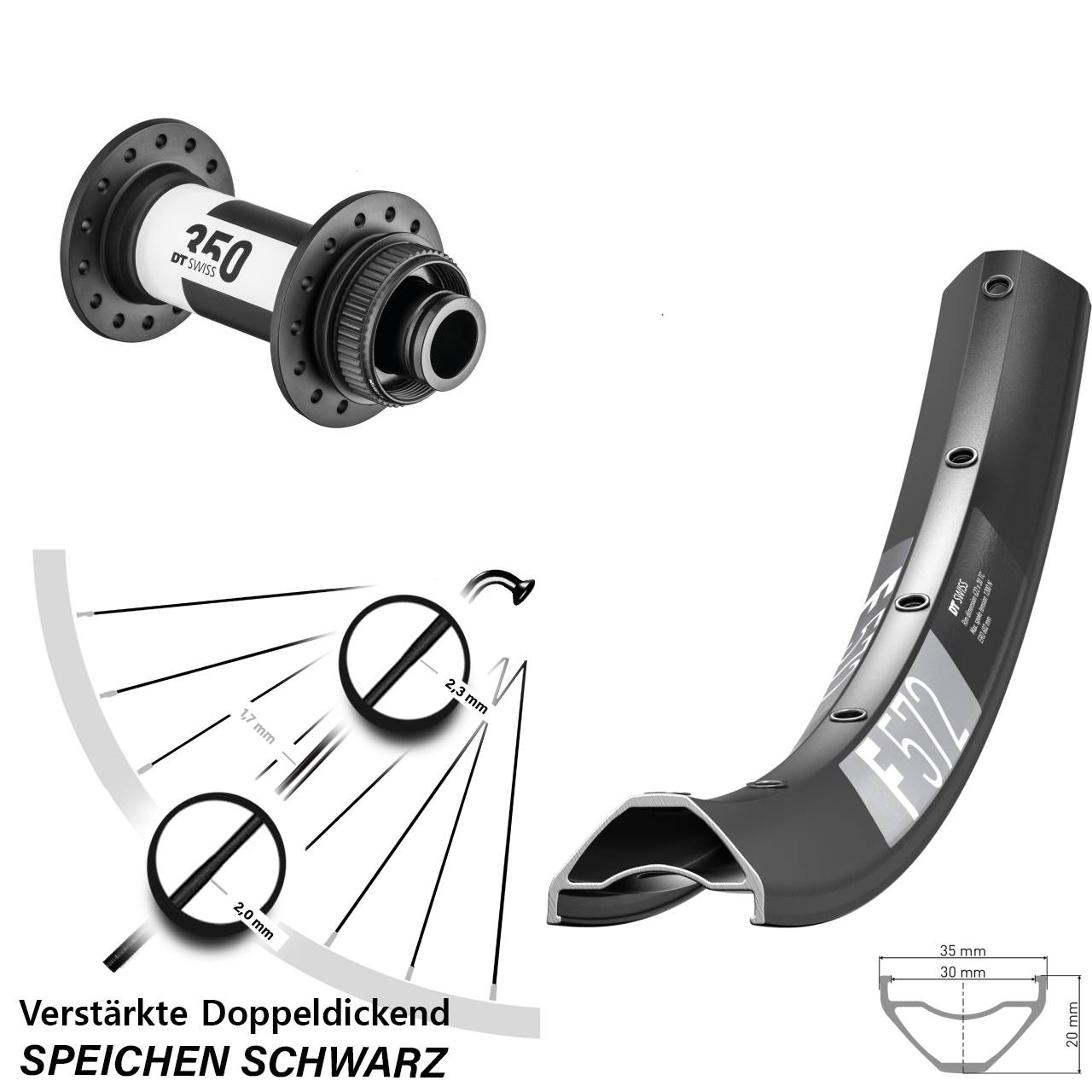 Disc Laufrad 29 Zoll DT Swiss F 572-350 15x110 Boost