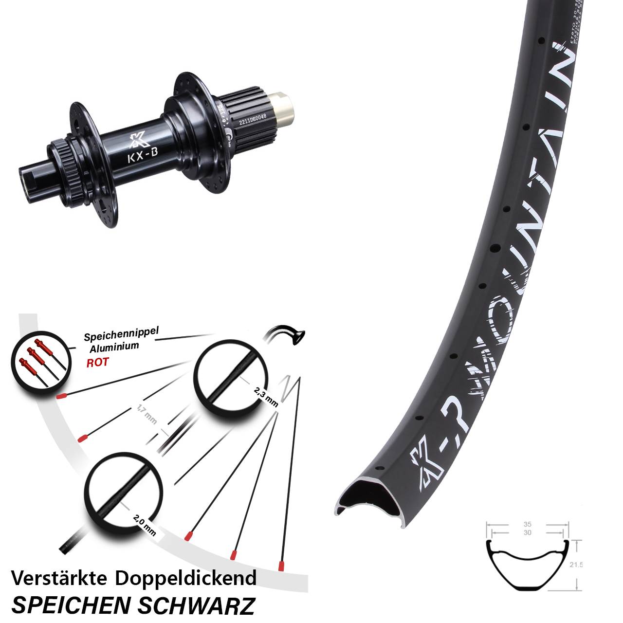 Boost Disc Hinterrad 12x148 29 Zoll KX-R Mountain verstärkt Micro Spline