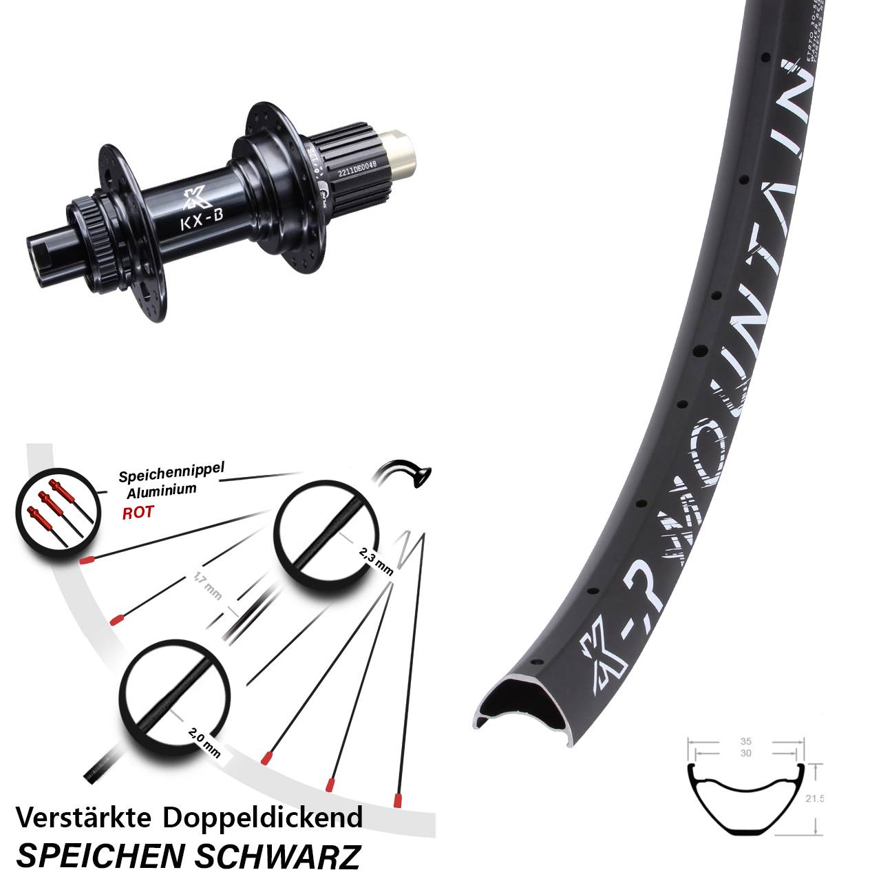 Boost Disc Hinterrad 12x148 29 Zoll KX-R Mountain verstärkt Micro Spline