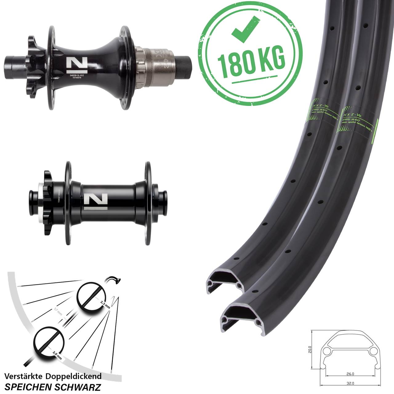 KX Evo Novatec D041SB D462 650B 6-Loch Laufradsatz 15x110 12x148 XD 11-12 fach