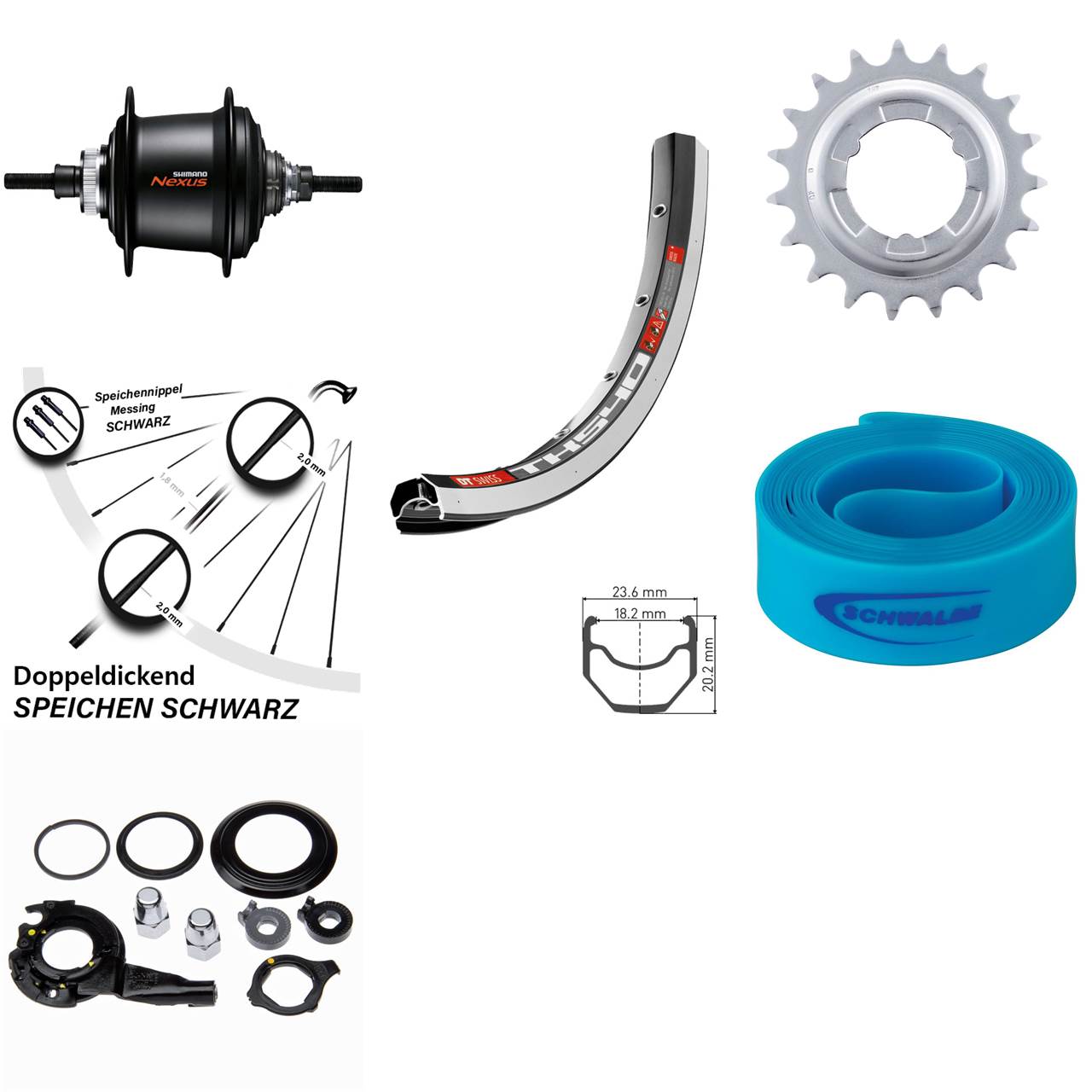 DT Swiss TK540 Hinterrad 28 Zoll Shimano SG-C3001-7D 7 Gang