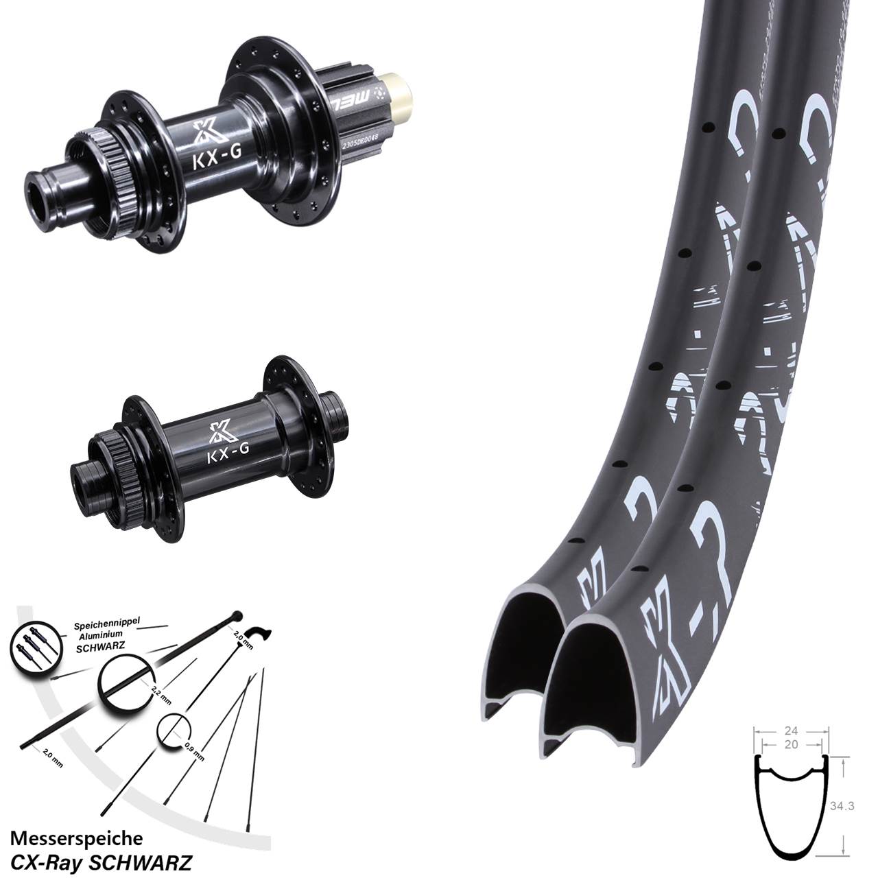 Disc Laufrad-Satz 12x100/142 28-29 Zoll KXR-G Road Campagnolo N3W CX-Ray