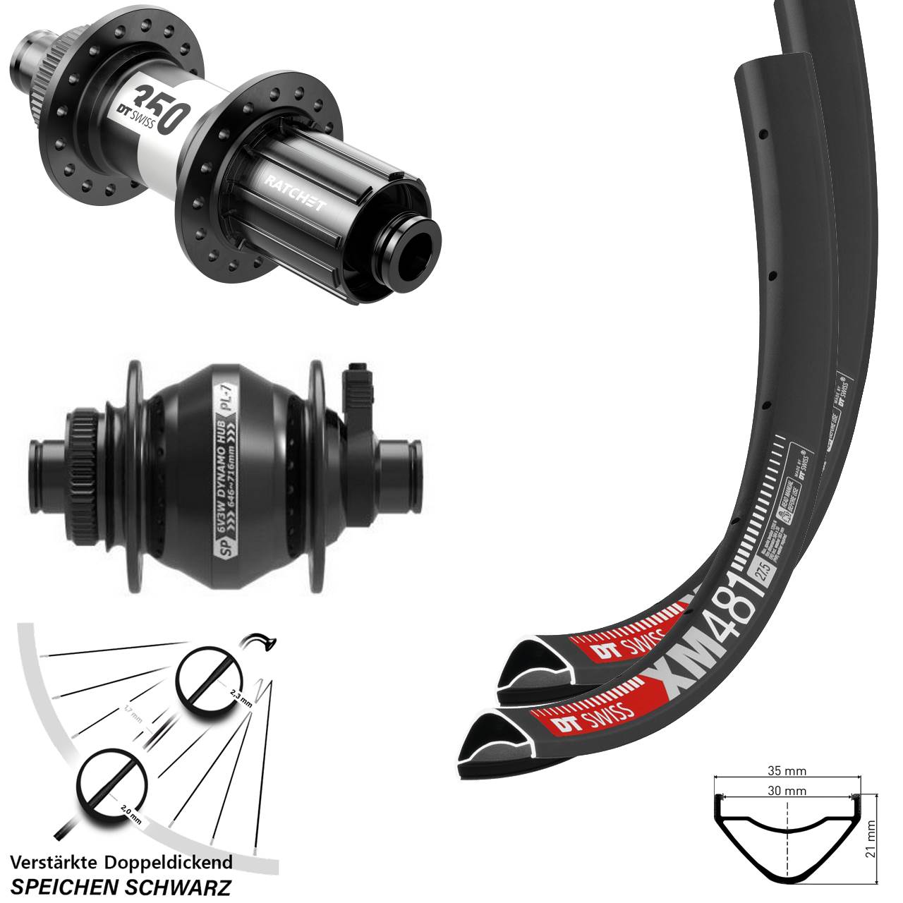 Laufradsatz Centerlock 27,5 Zoll DT Swiss XM 481 350 Shutter PL-7 11-12 fach 12x100/142