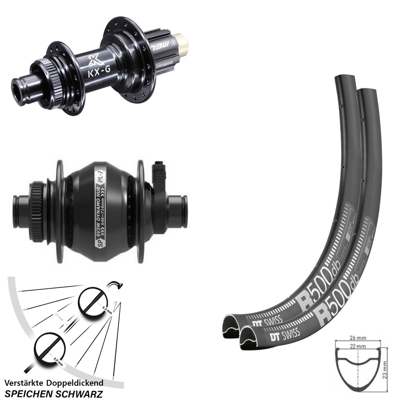 DT Swiss R500 KX-G Shutter PL-7 28 Zoll Centerlock Laufradsatz 12x100/142 Campagnolo N3W