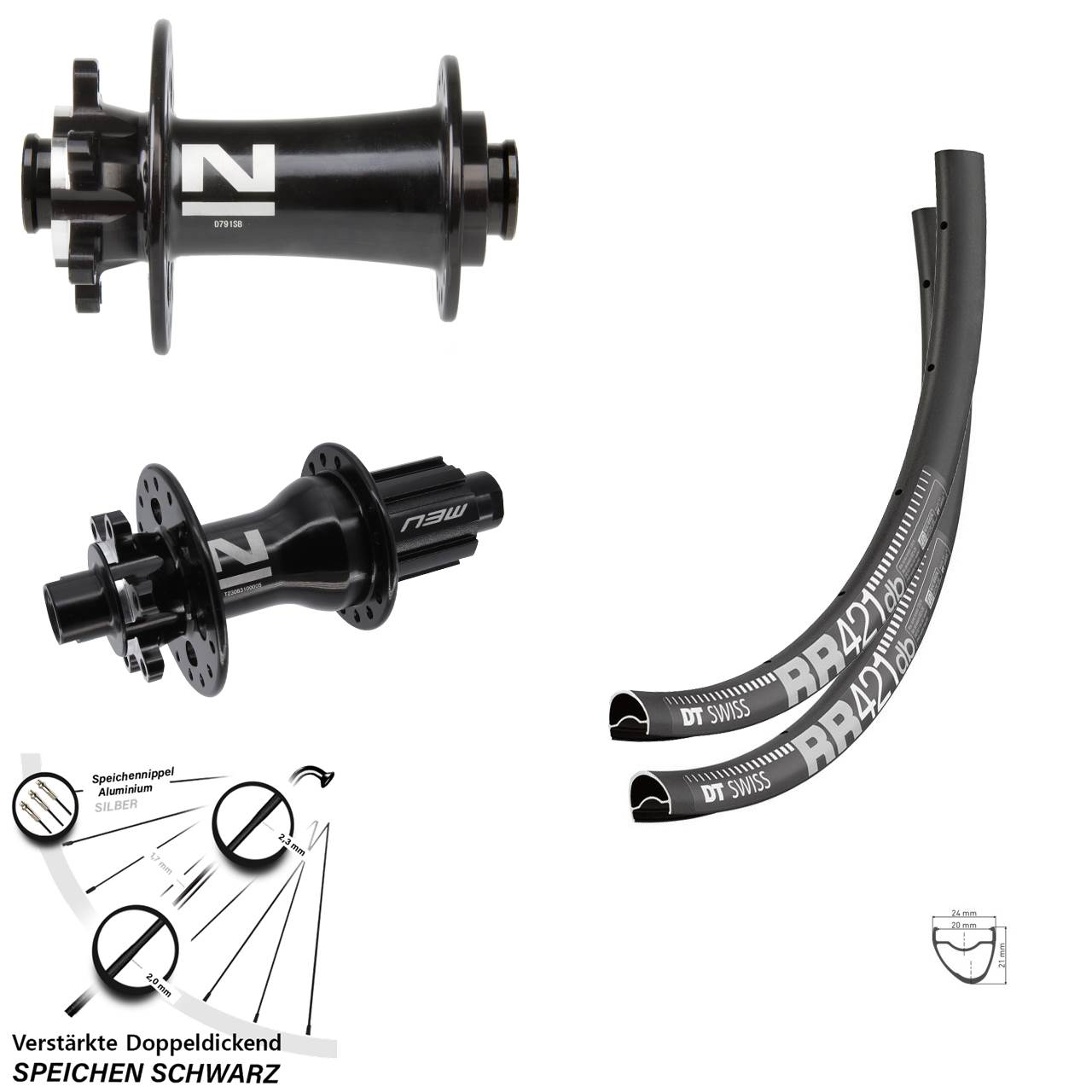 28 Zoll DT Swiss RR 421 Novatec D791-Superlight Disc Laufradsatz 12x100/142 Campa N3W