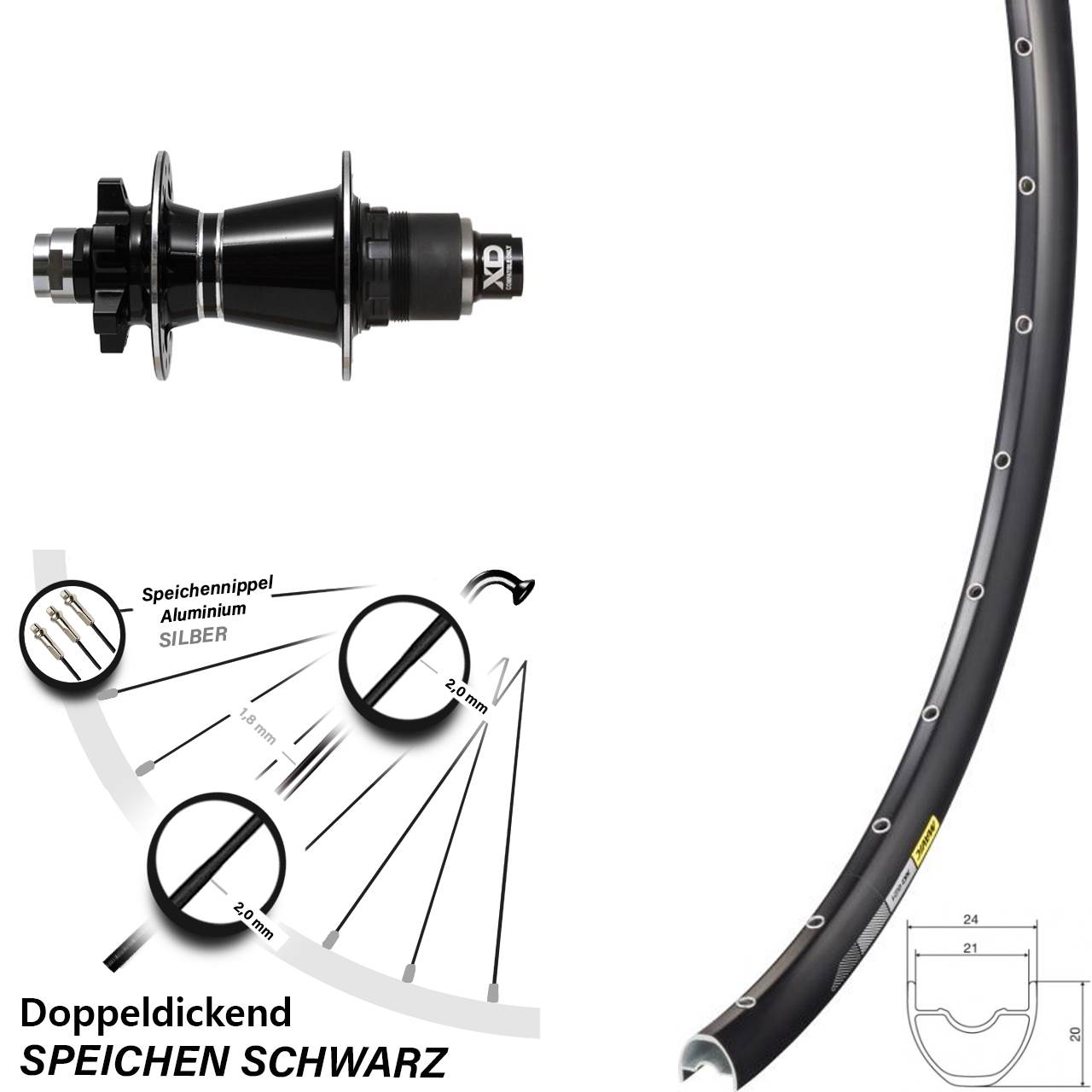 Disc Hinterrad 28-29 Zoll Mavic XC 621 Formula GDC XD 12x142