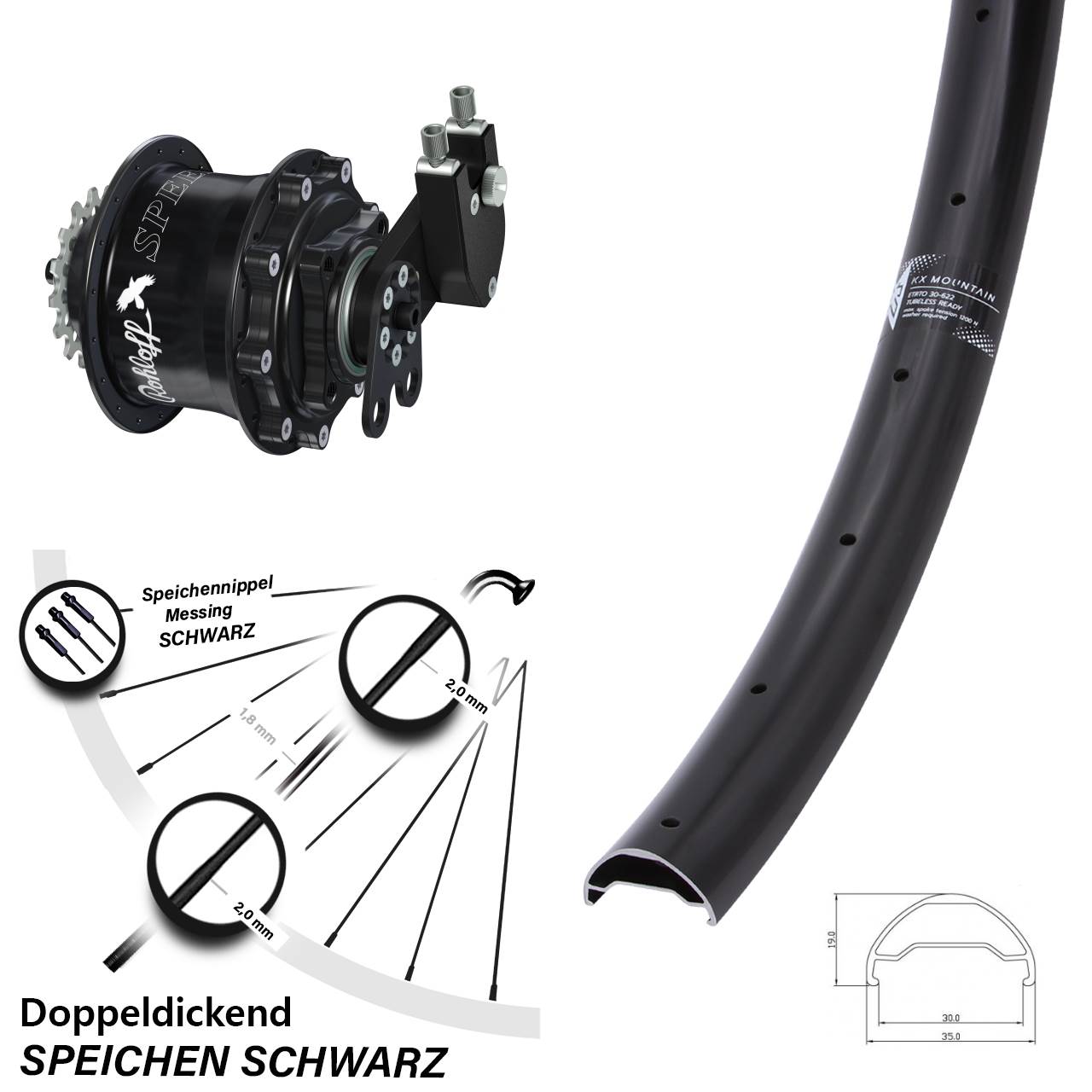 KX Mountain Rohloff Speedhub 500/14 CC DB 29 Zoll Disc Hinterrrad