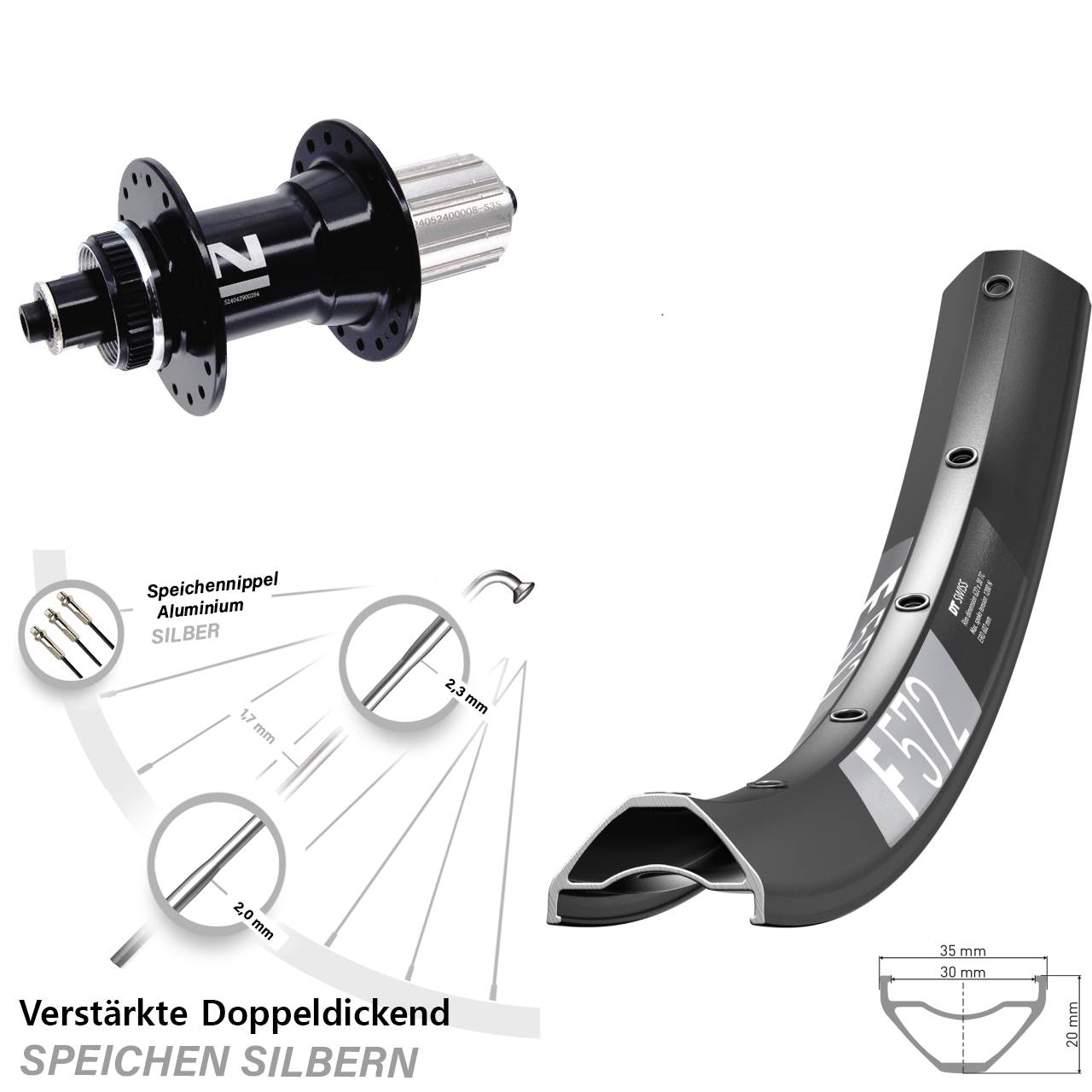 Disc Hinterrad 29 Zoll DT Swiss F 572 Novatec D042SB 8-12 fach QR