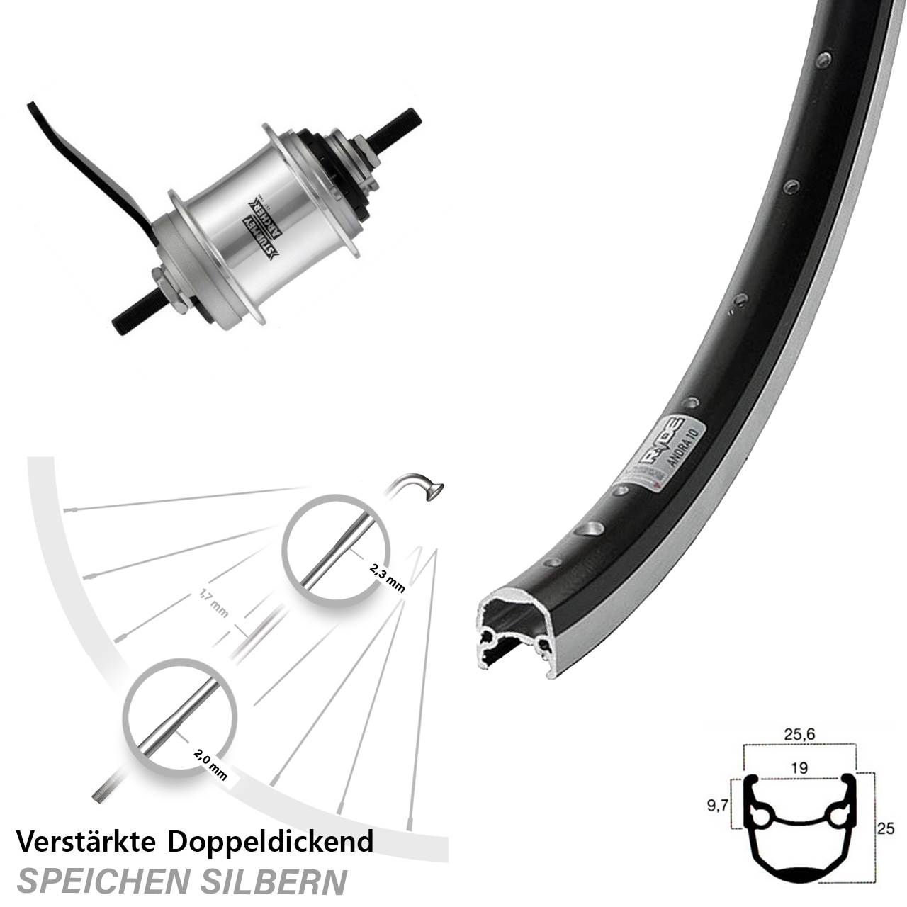 20 Zoll Ryde Andra 10 Sturmey Archer IHS3C 3 Gang mit Rücktritt
