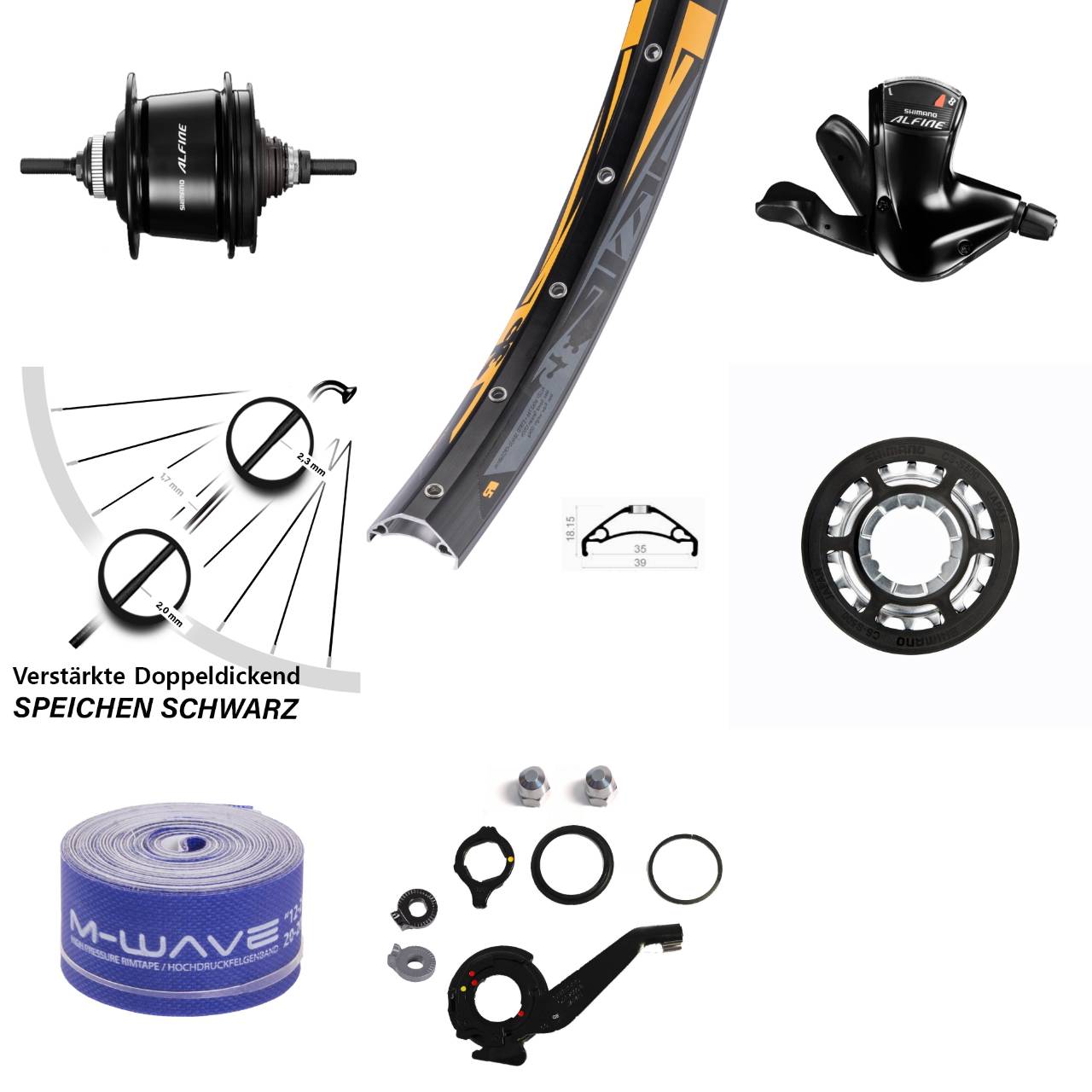 27,5 Zoll Hinterrad Shimano Alfine 8 Gang Centerlock Rodi Tryp 35