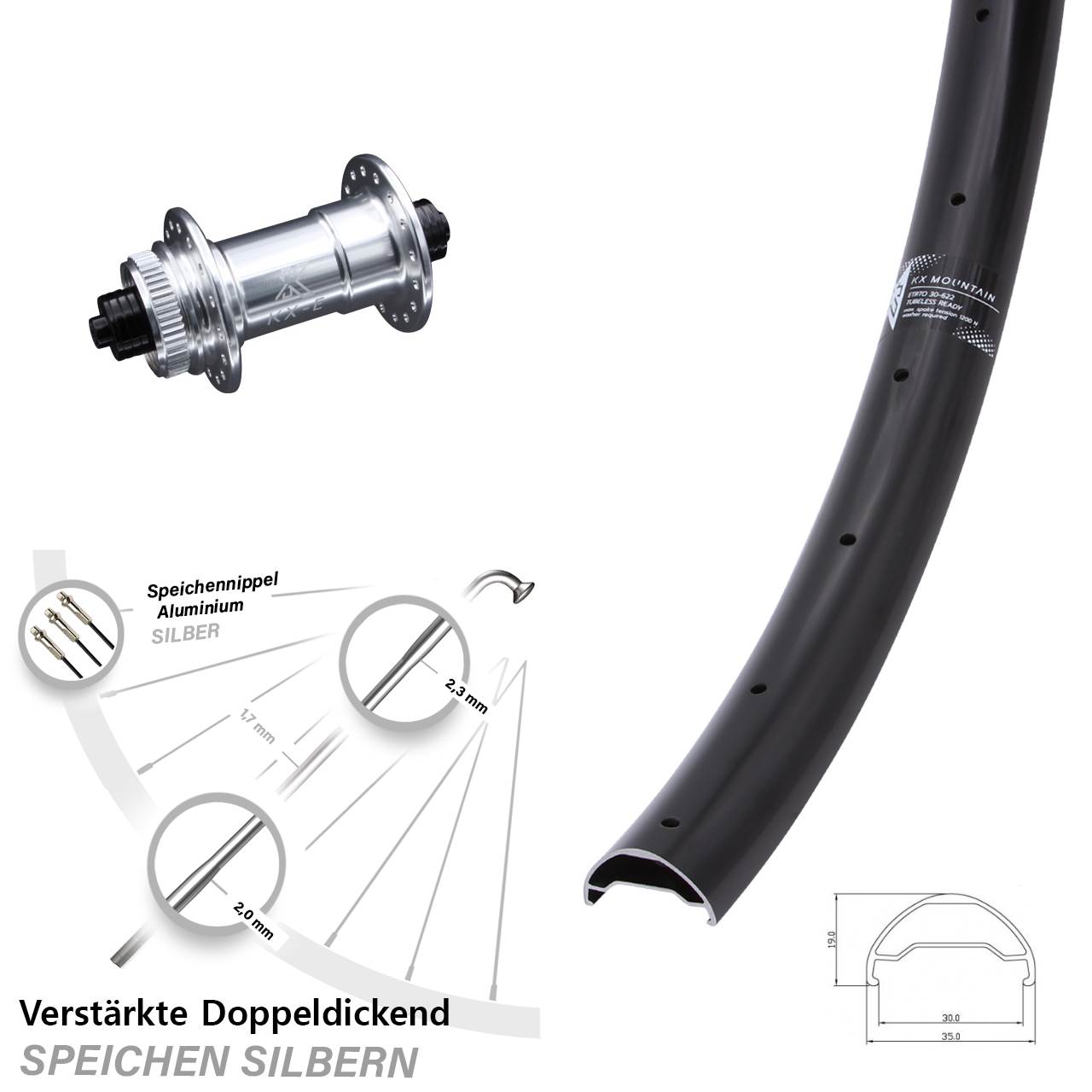 29 Zoll KX Mountain verstärkt Disc Laufrad QR