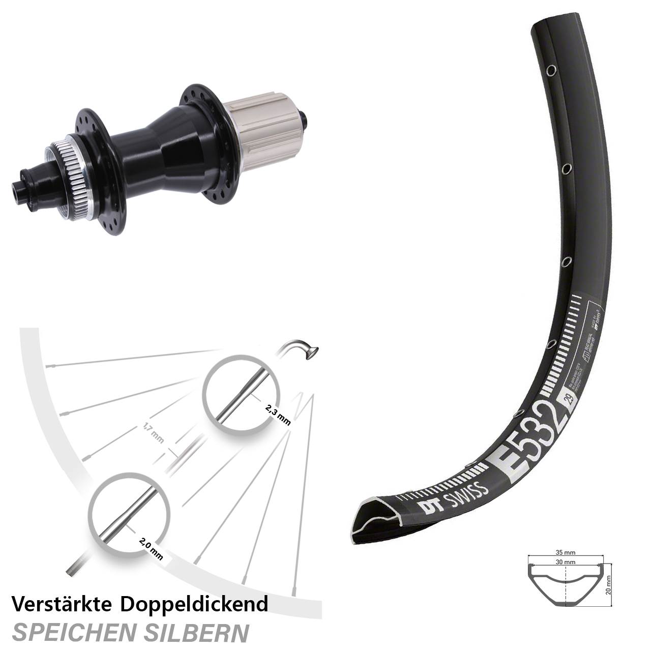 Disc Laufrad 29 Zoll DT Swiss E532 Novatec CL135 8-12 fach für Schnellspanner