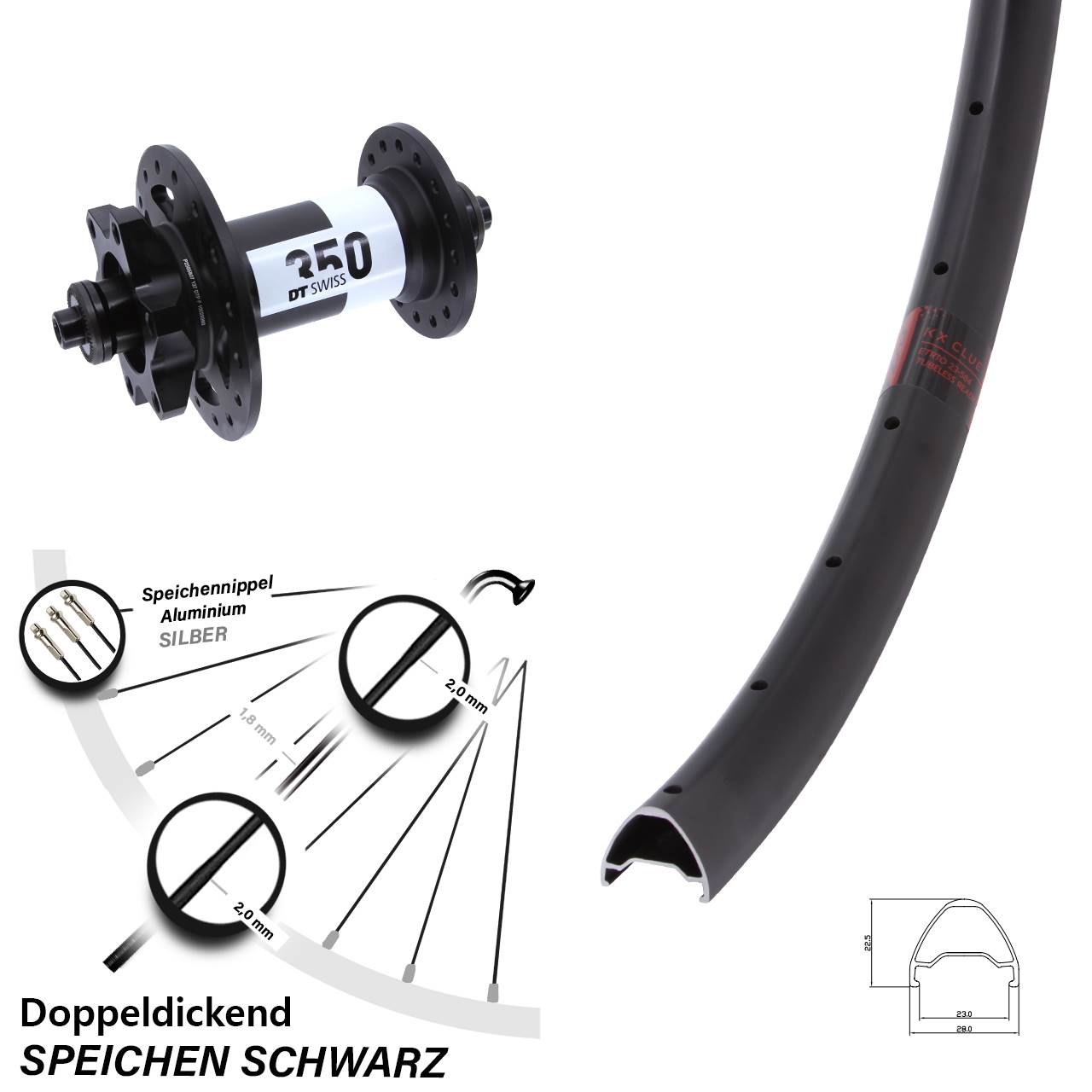 650B KX Clue DT Swiss 350 Disc Laufrad QR