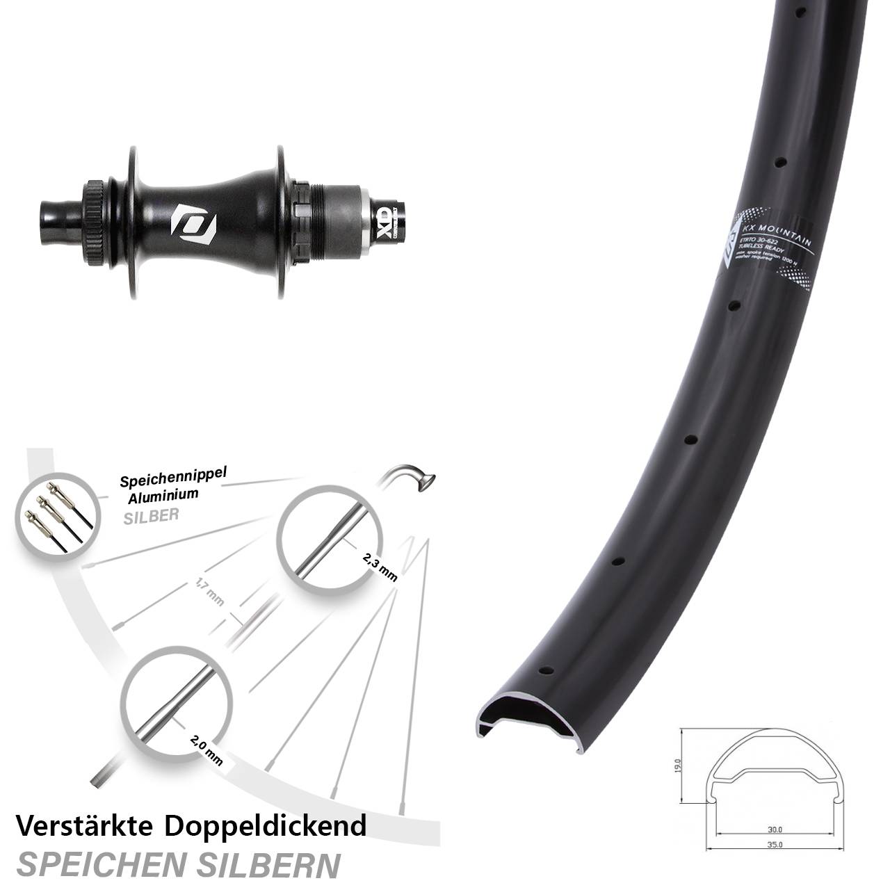 29 Zoll KX Mountain Syncros SRAM XD Disc Laufrad 12x148 11-12 fach