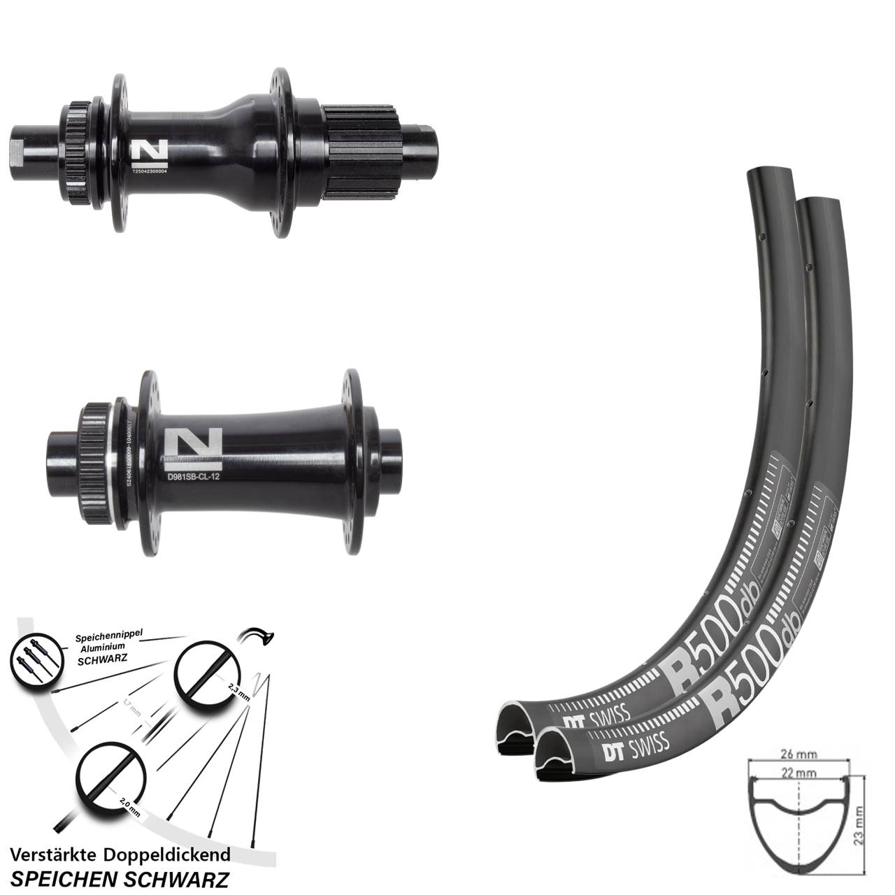 29 Zoll DT Swiss R500 Novatec D792 D981 Disc Laufradsatz 12x100/142 Micro Spline