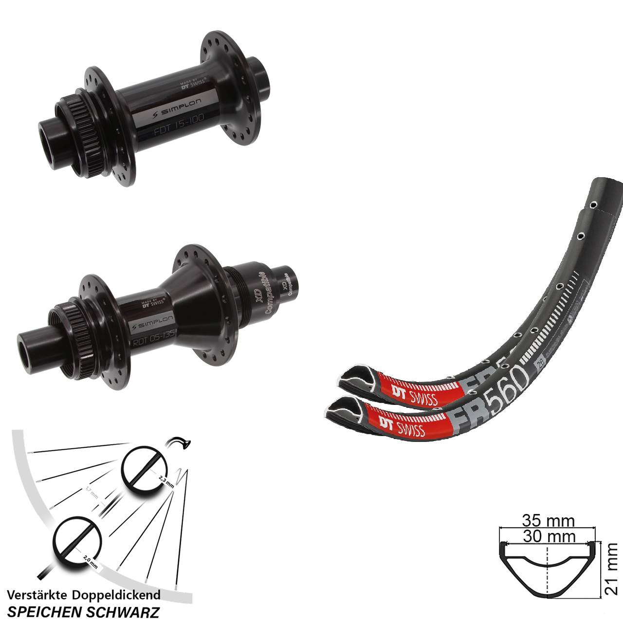 Disc Laufradsatz 15x100 12x142 26 Zoll DT Swiss FR 560 370 SRAM XD
