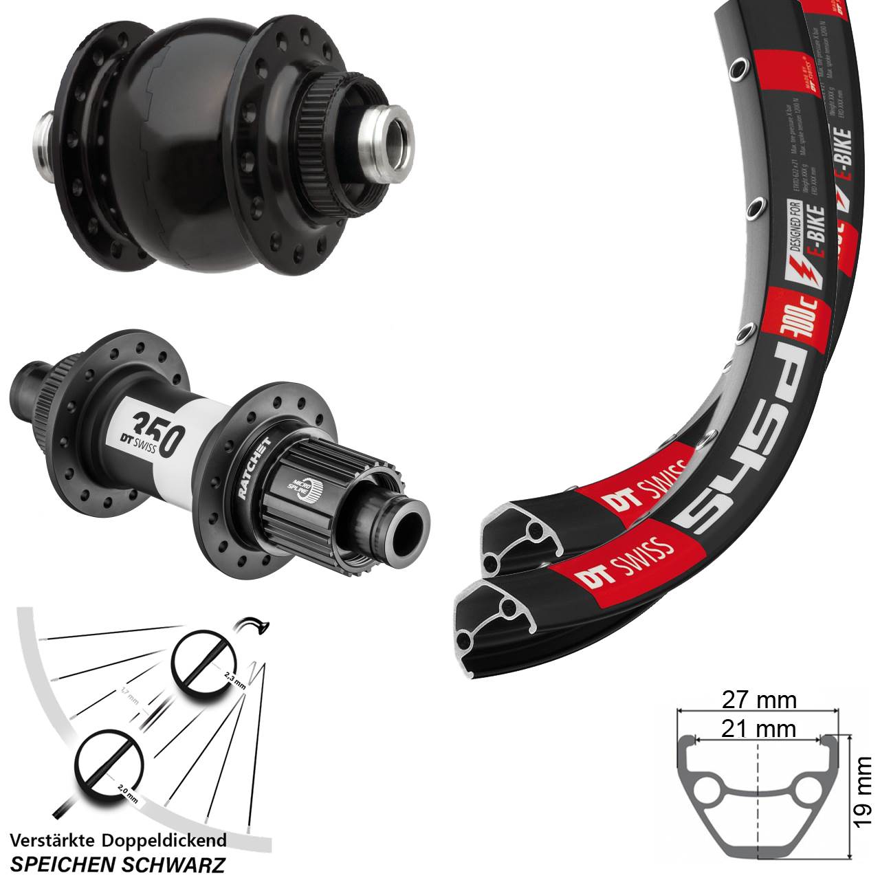 DT Swiss SON 28 Zoll 350 Micro Spline Centerlock Laufradsatz 12x100/142