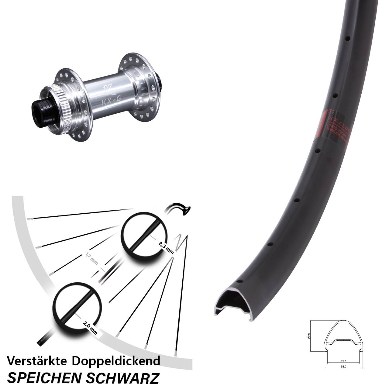 KX-G Clue 650B Disc Vorderrad 12x100