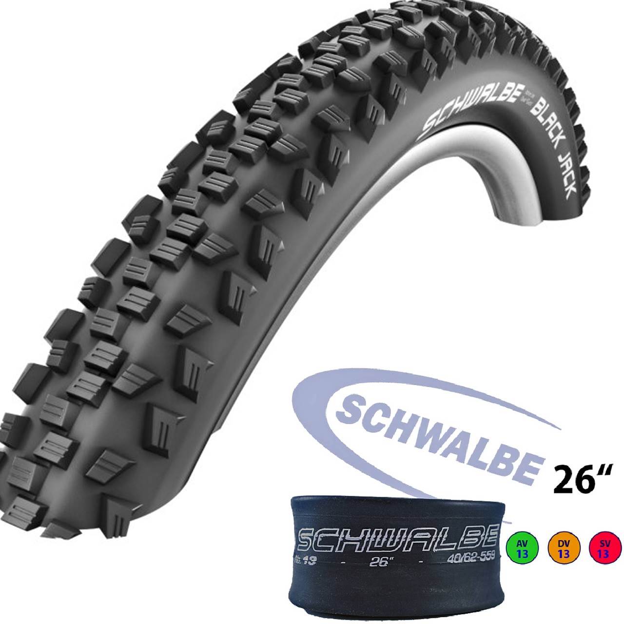 Schwalbe Reifen-Schlauch Set Black Jack 26 Zoll 54-559