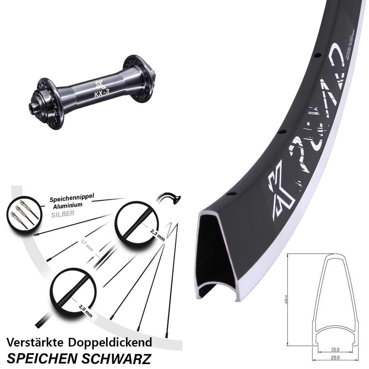 28 Zoll KX-R Laufrad für Schnellspanner