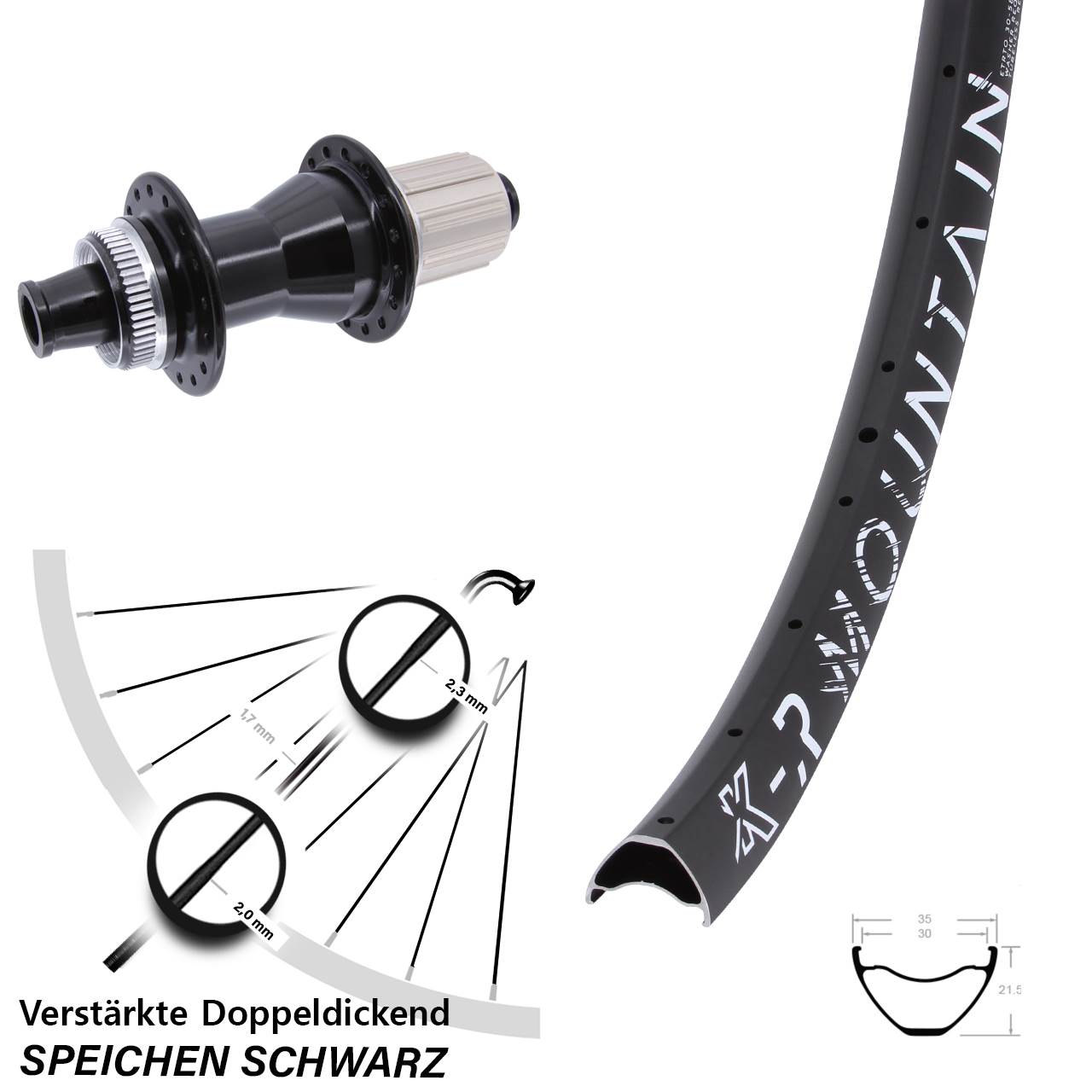 29 Zoll KX-R Mountain Novatec CL142 Disc Laufrad 12x142 8-12 fach HG