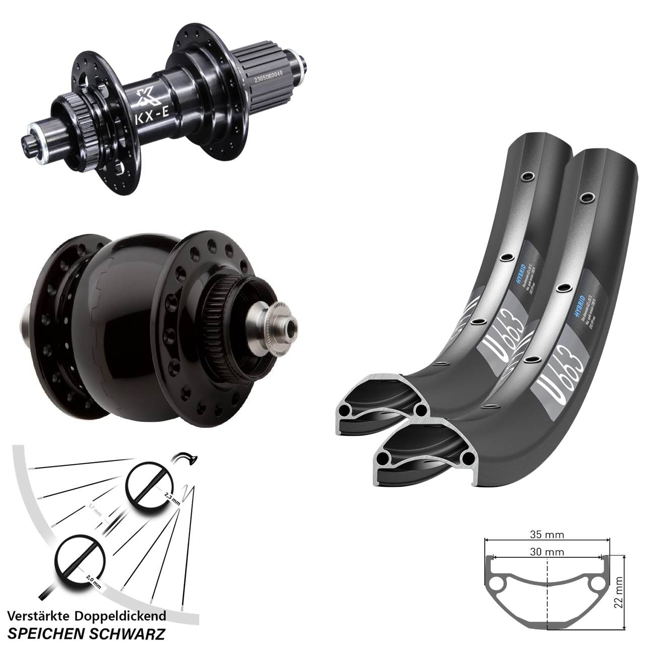 Laufradsatz Centerlock QR 20/27,5 Zoll DT Swiss U663 KX-E SON 28 Micro Spline