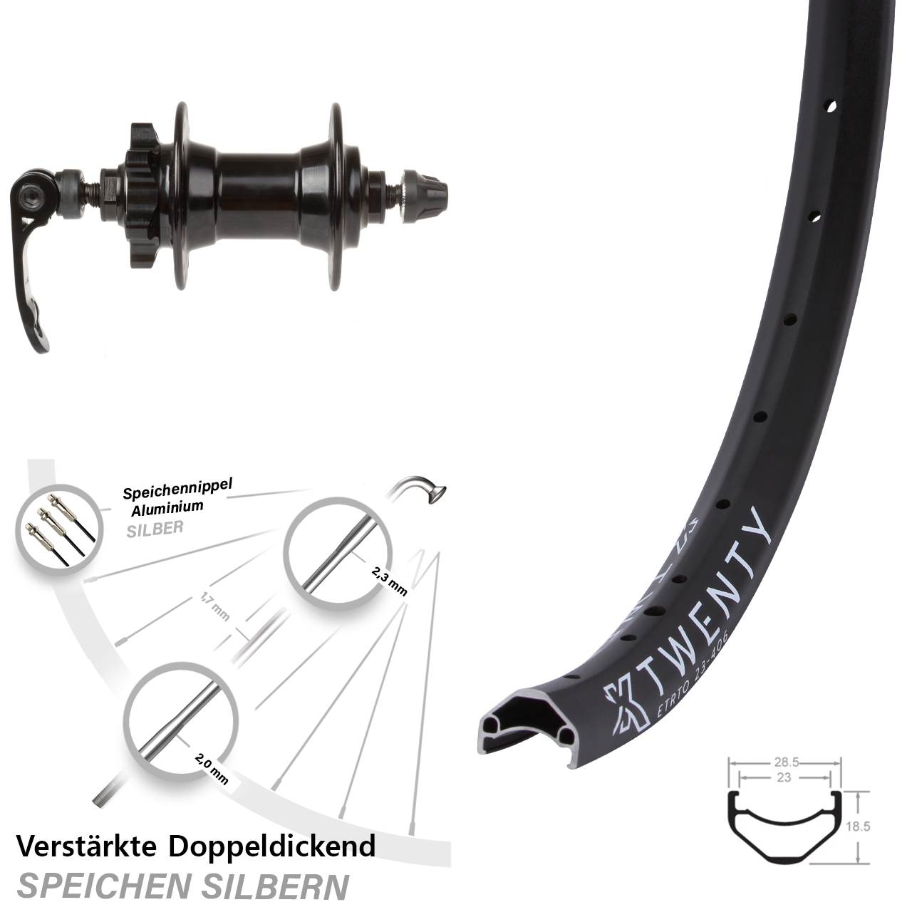 KX Twenty Novatec 20 Zoll Disc Laufrad für Schnellspanner