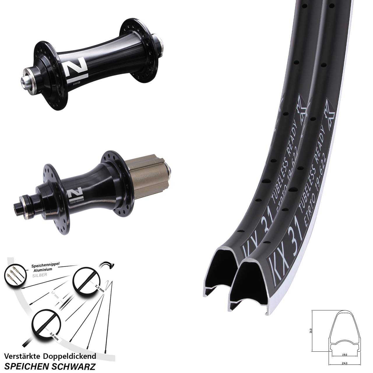 28 Zoll KX 31 Novatec A141 SB-F162 Laufradsatz für Schnellspanner 8-12 fach Campagnolo