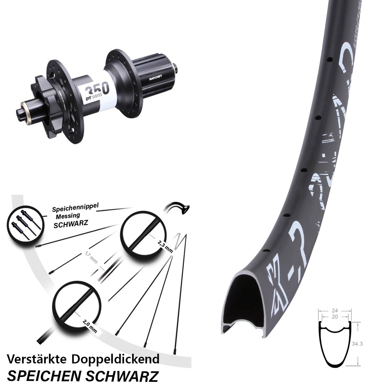 Disc Laufrad 28 Zoll KXR Road DT Swiss 350 8-11 fach HG QR 6-Loch