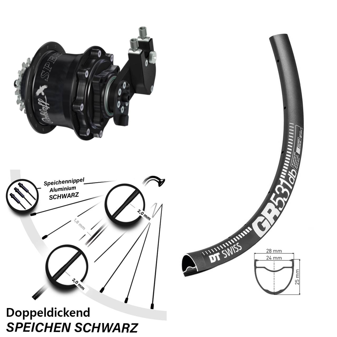 29 Zoll DT Swiss GR 531 Rohloff CC DB OEM Tandem