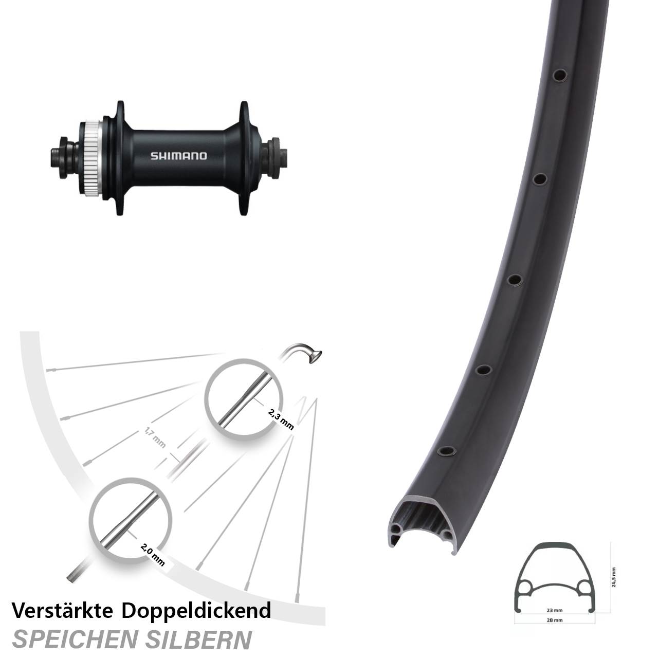 Disc Laufrad QR 29 Zoll Ambrosio Sport Shimano Alivio